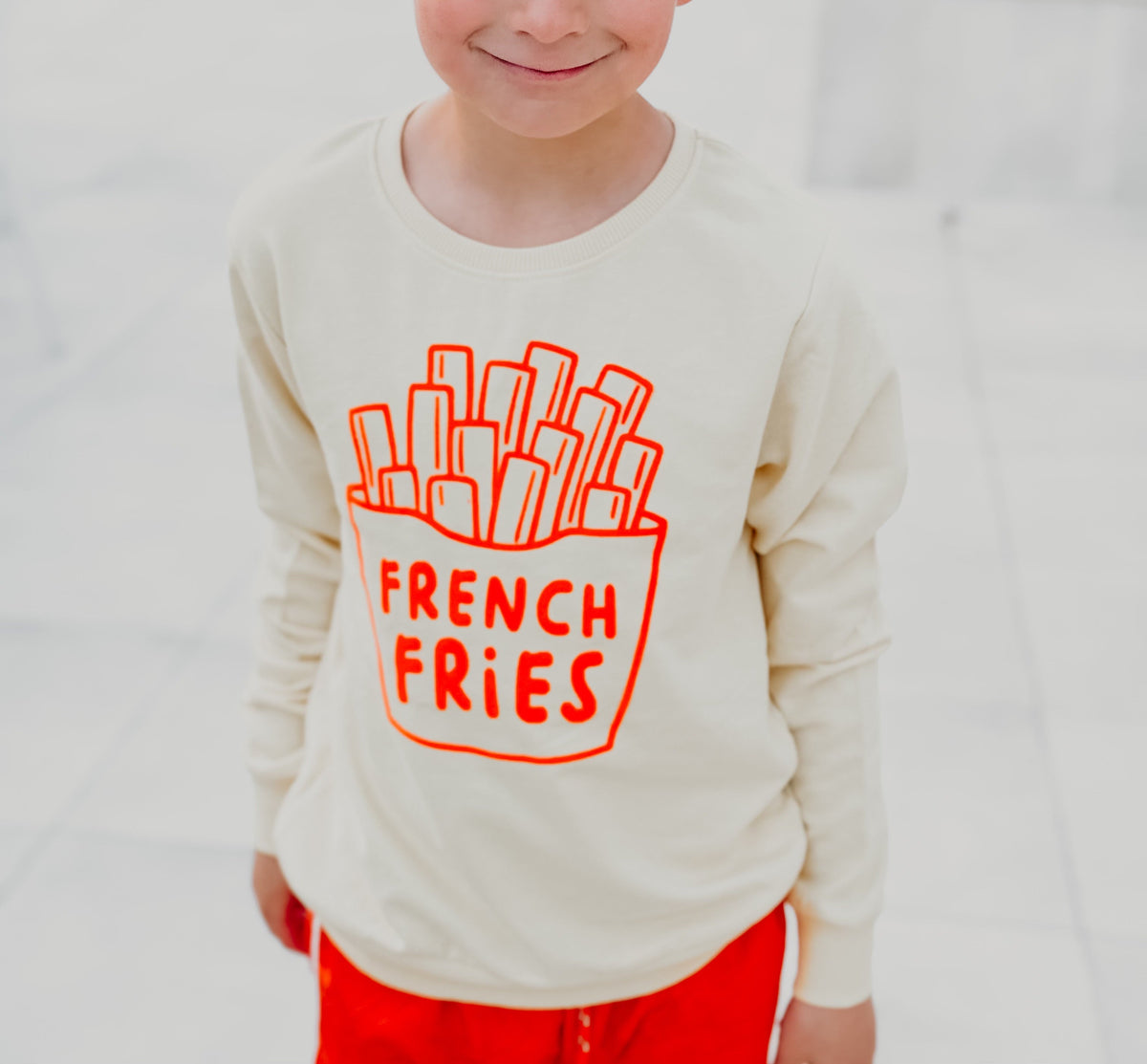 XL Flock-Patch - French Fries -NEONORANGE- *iron-on*