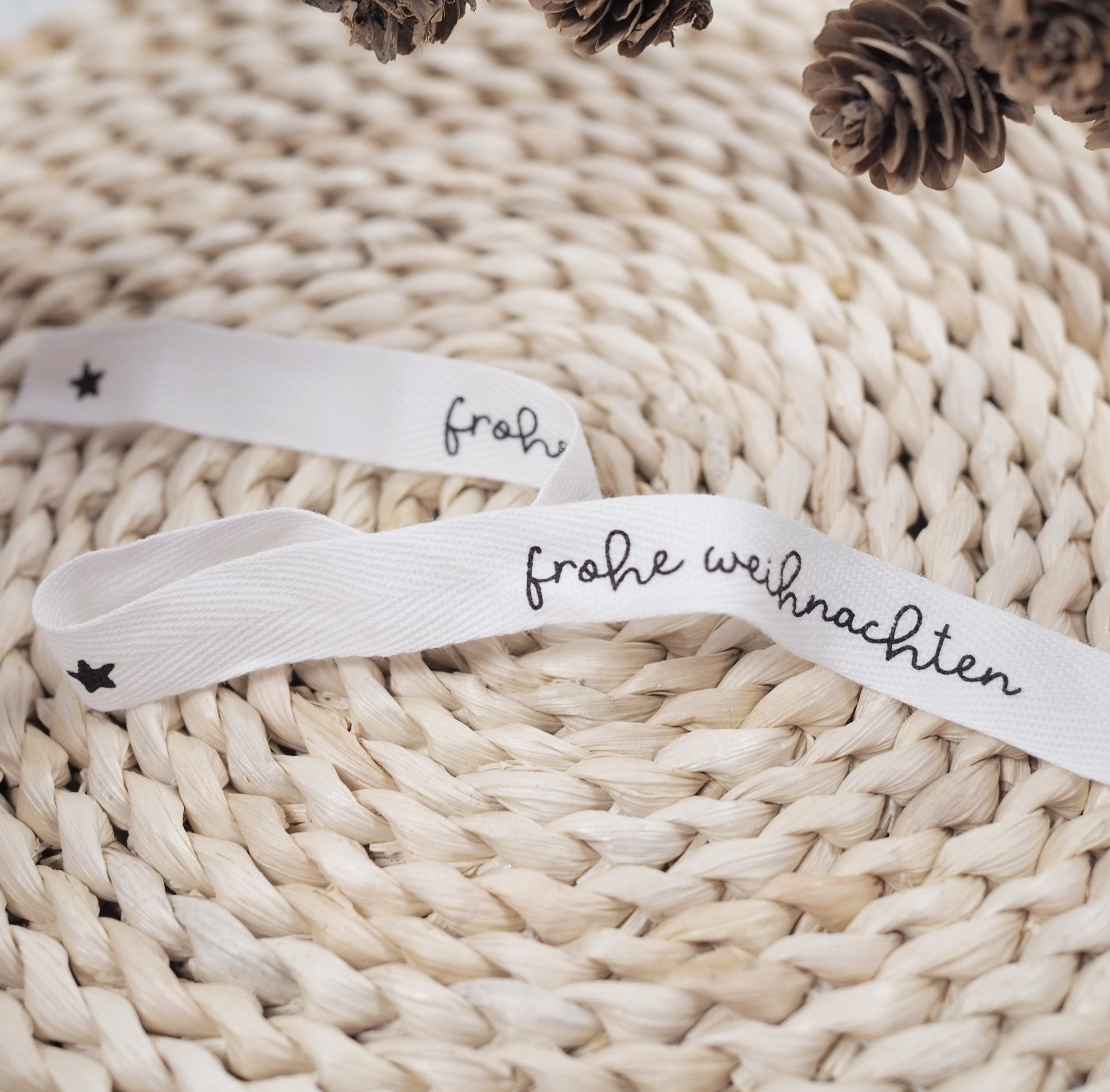 Baumwoll - Band - frohe weihnachten *weiß* - Paul & Clara