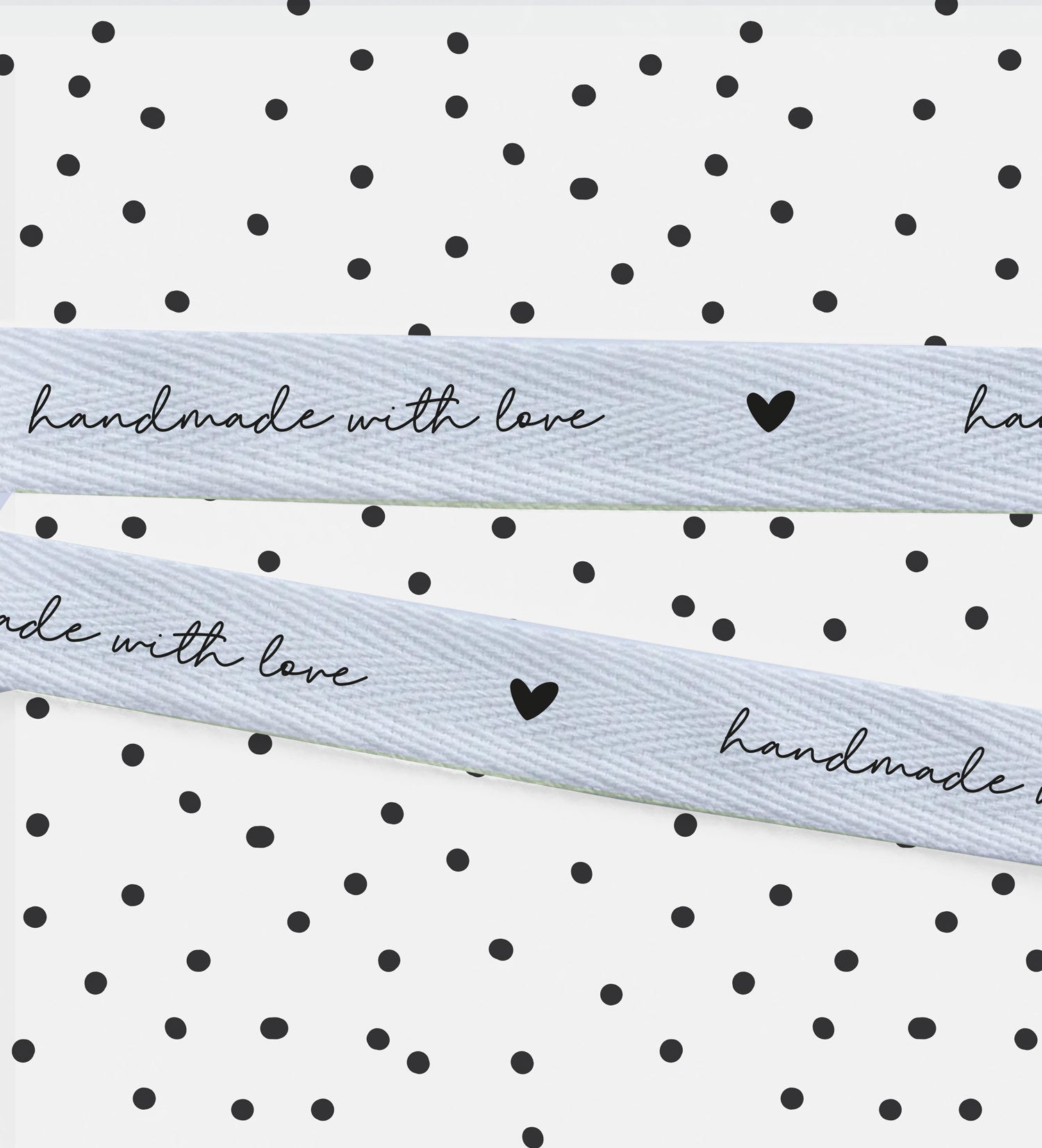 Baumwoll - Band - Handmade with love *weiß* - Paul & Clara