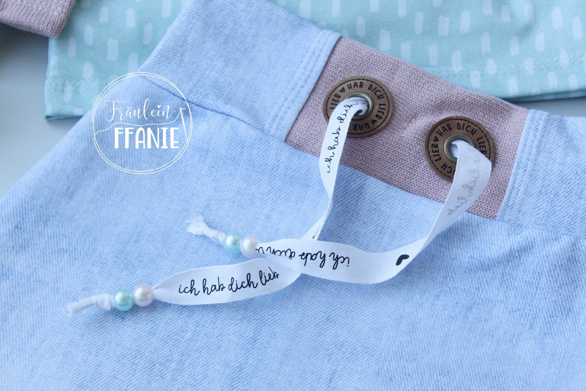 Baumwoll - Band - ich hab dich lieb ♥ *ECRU* - Paul & Clara