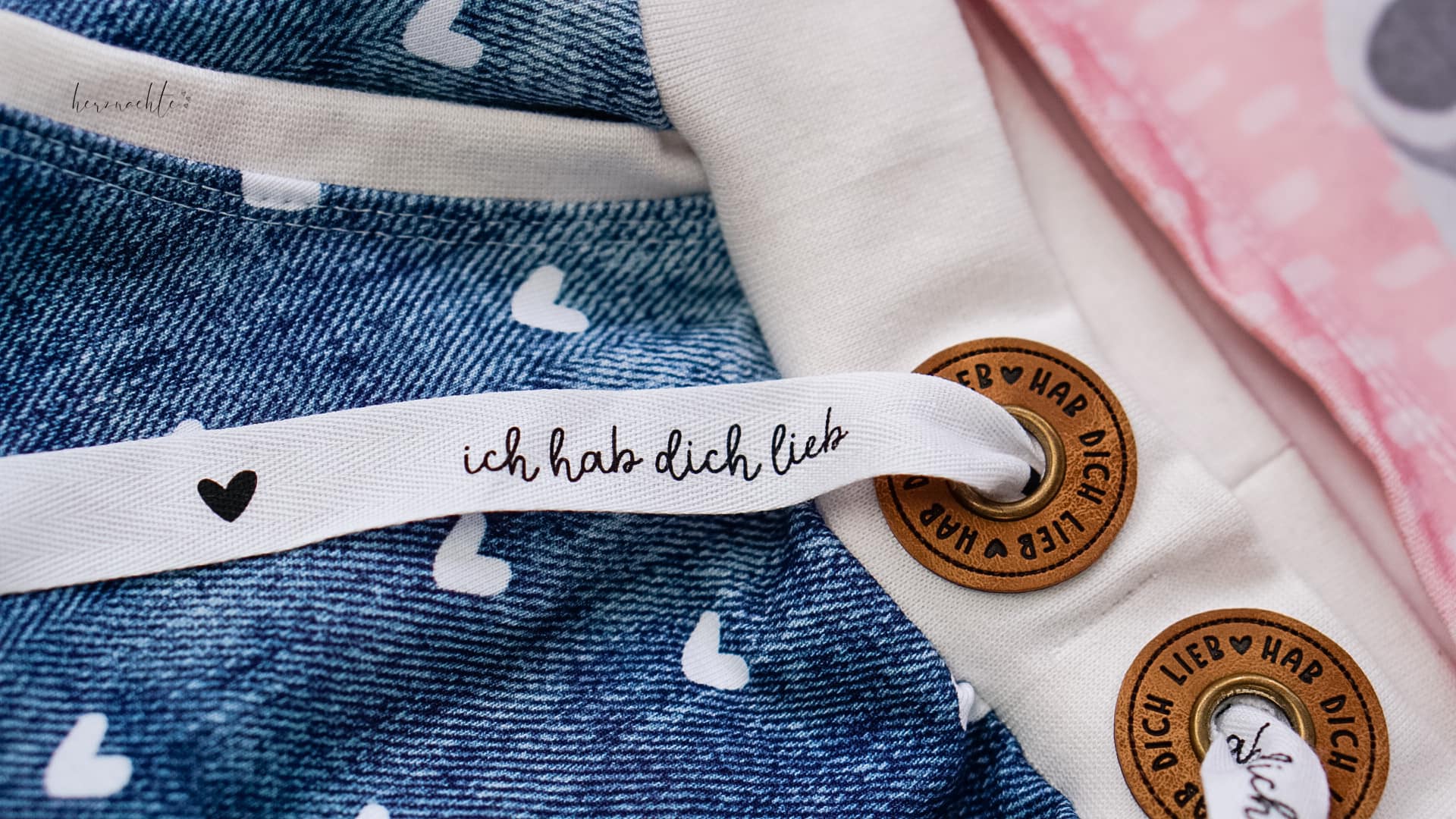 Baumwoll - Band - ich hab dich lieb ♥ *ECRU* - Paul & Clara