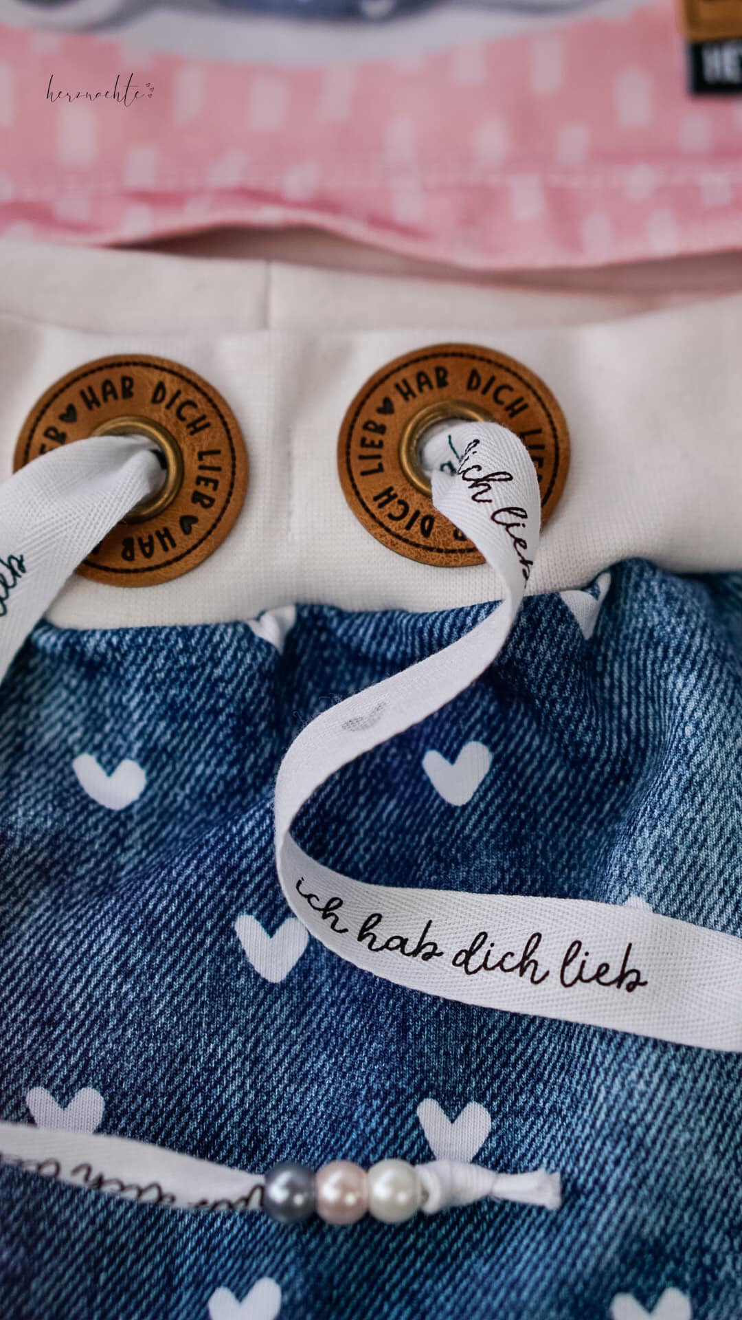 Baumwoll - Band - ich hab dich lieb ♥ *ECRU* - Paul & Clara