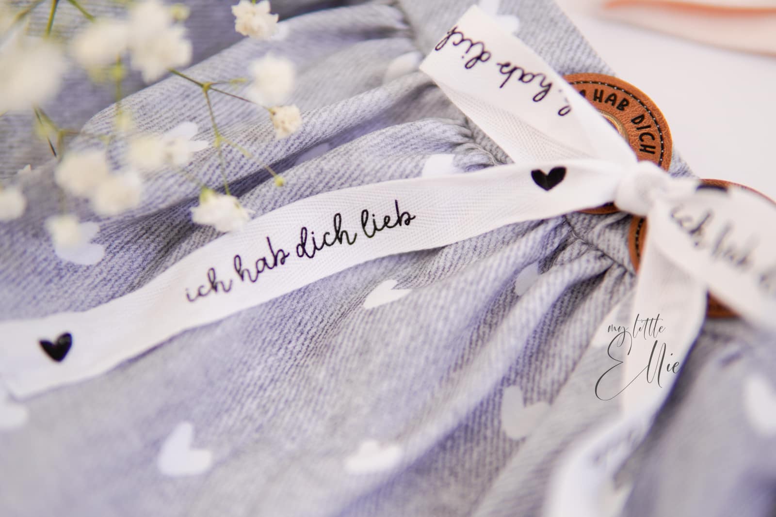 Baumwoll - Band - ich hab dich lieb ♥ *Weiß* - Paul & Clara