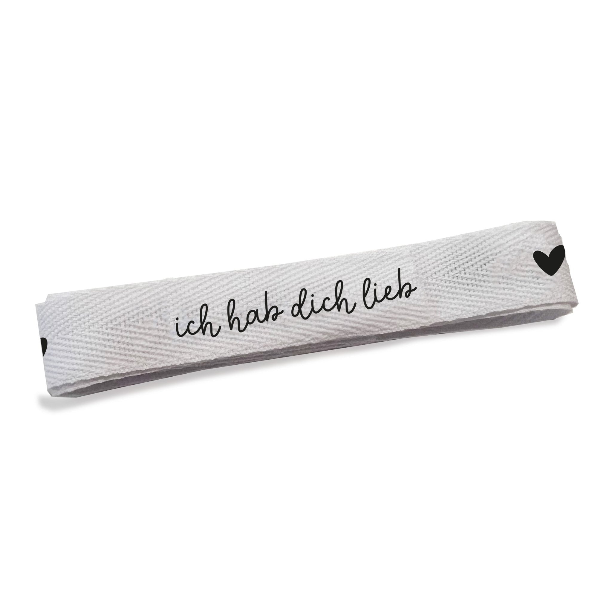 Baumwoll - Band - ich hab dich lieb ♥ *Weiß* - Paul & Clara