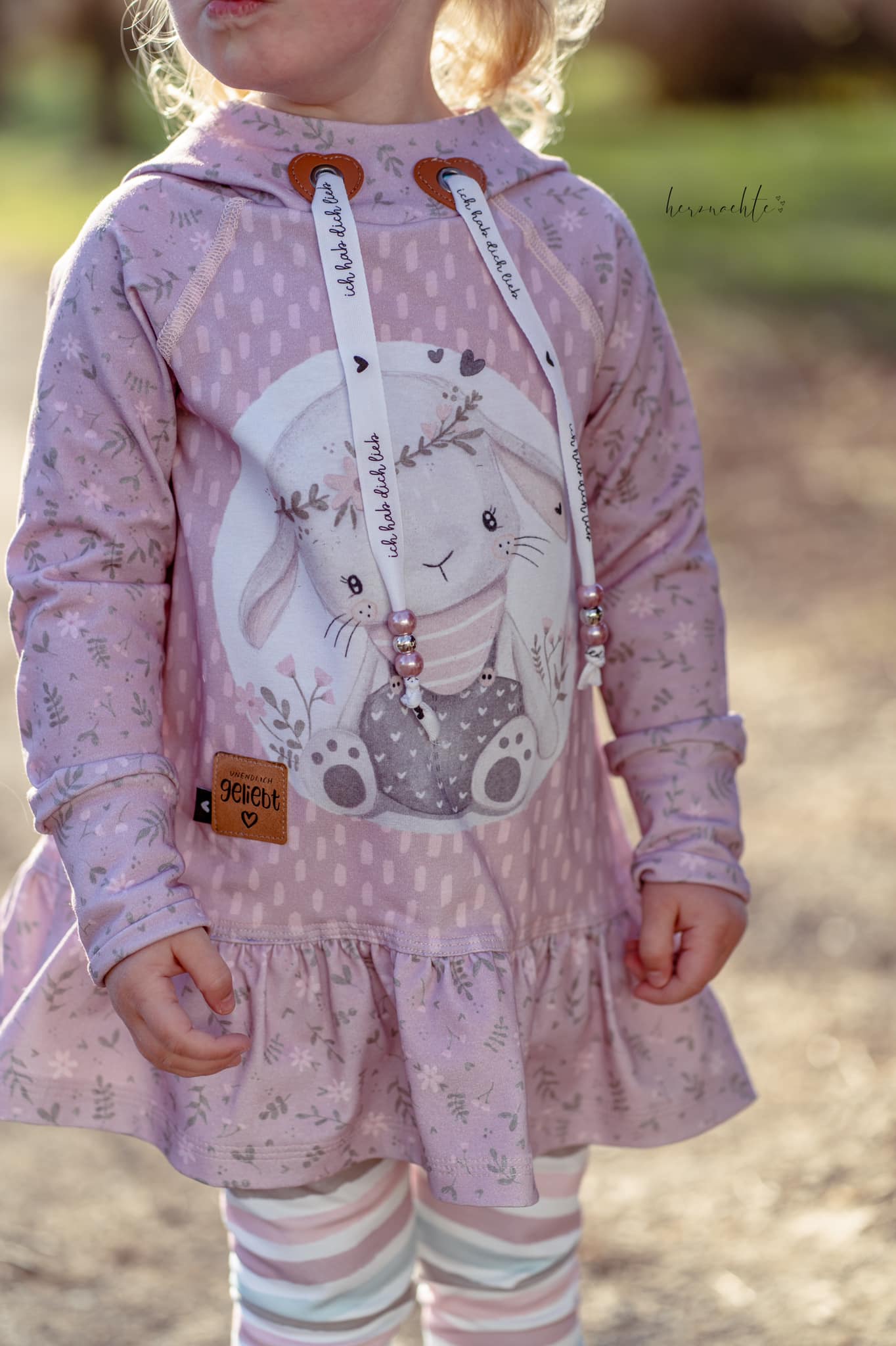 Baumwoll - Band - ich hab dich lieb ♥ *Weiß* - Paul & Clara