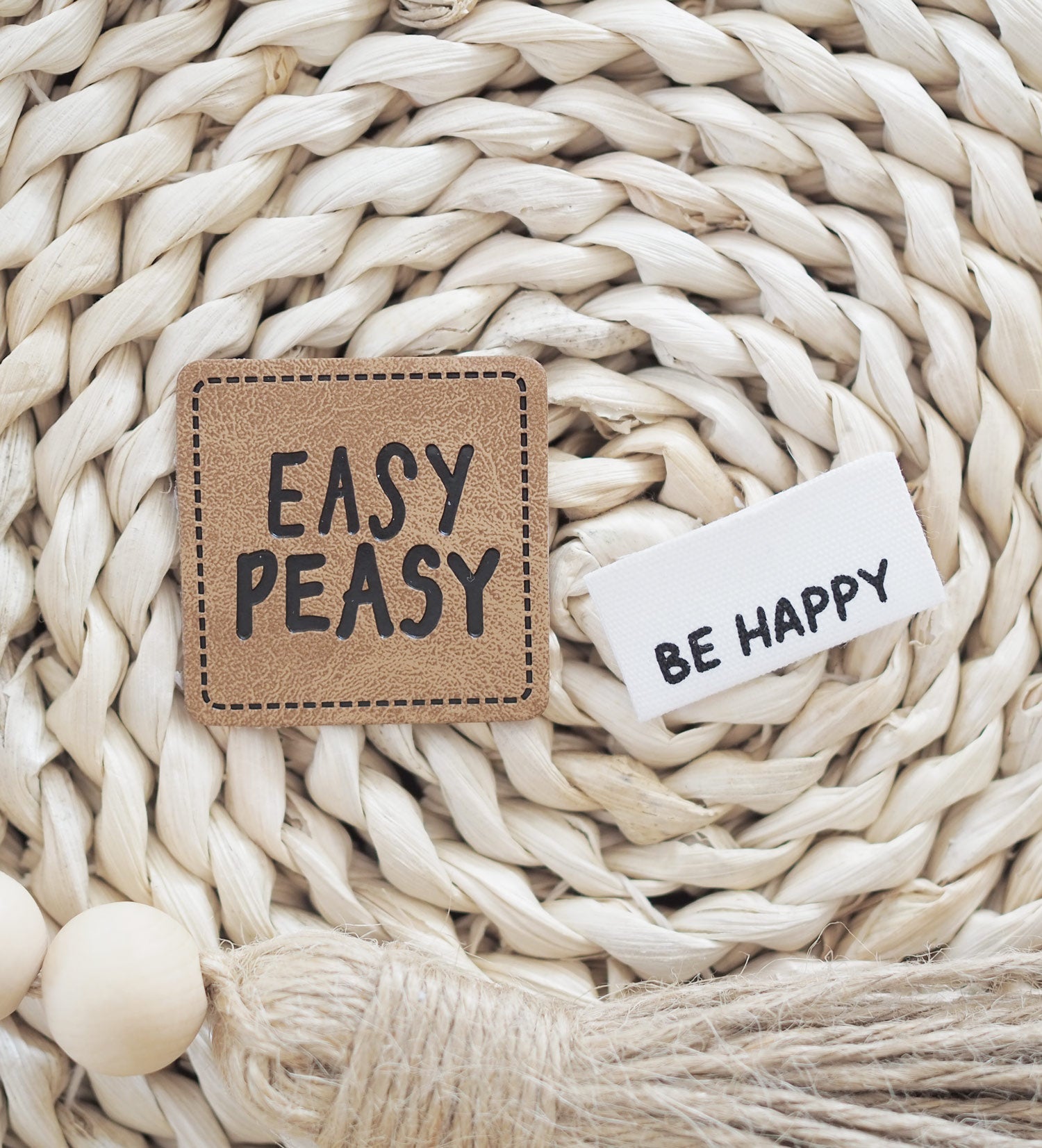 Baumwoll - Klapplabel * be happy * - Paul & Clara