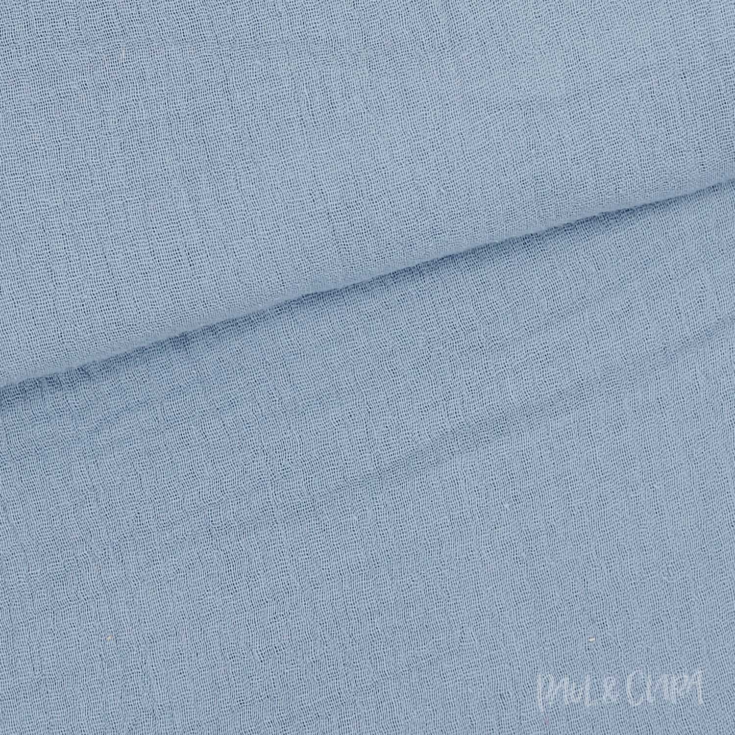 Baumwoll Musselin - Blaugrau - Paul & Clara