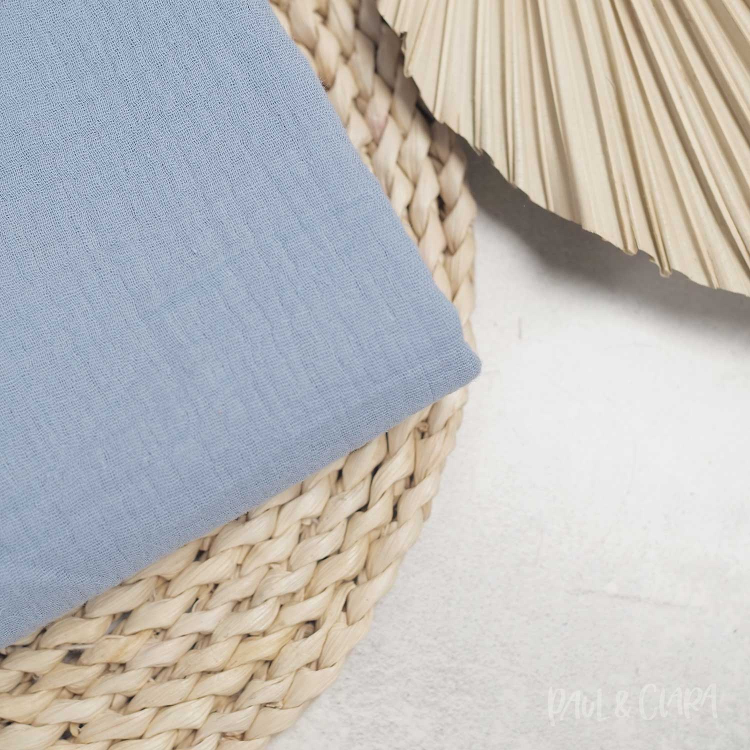 Baumwoll Musselin - Blaugrau - Paul & Clara