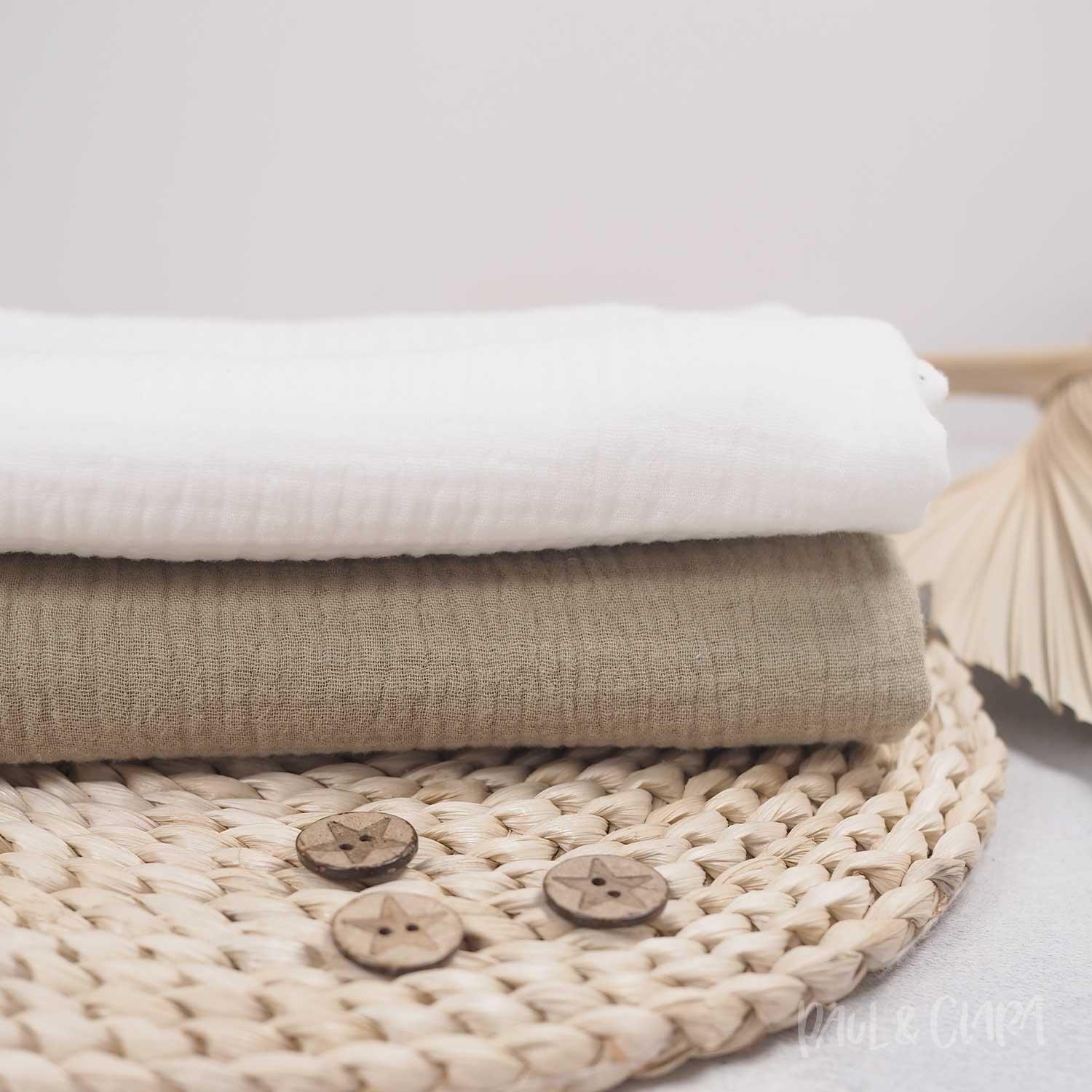 Baumwoll Musselin - Marshmallow - Paul & Clara