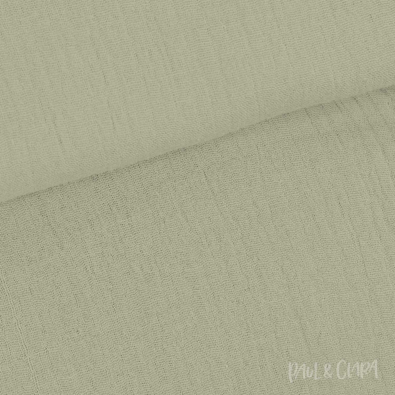 Baumwoll Musselin - Salbei - Paul & Clara