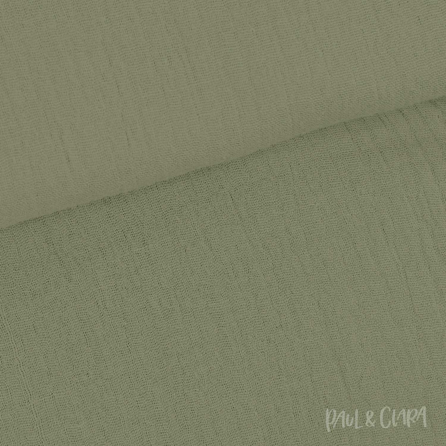 Baumwolle Musselin - Olive - Paul & Clara