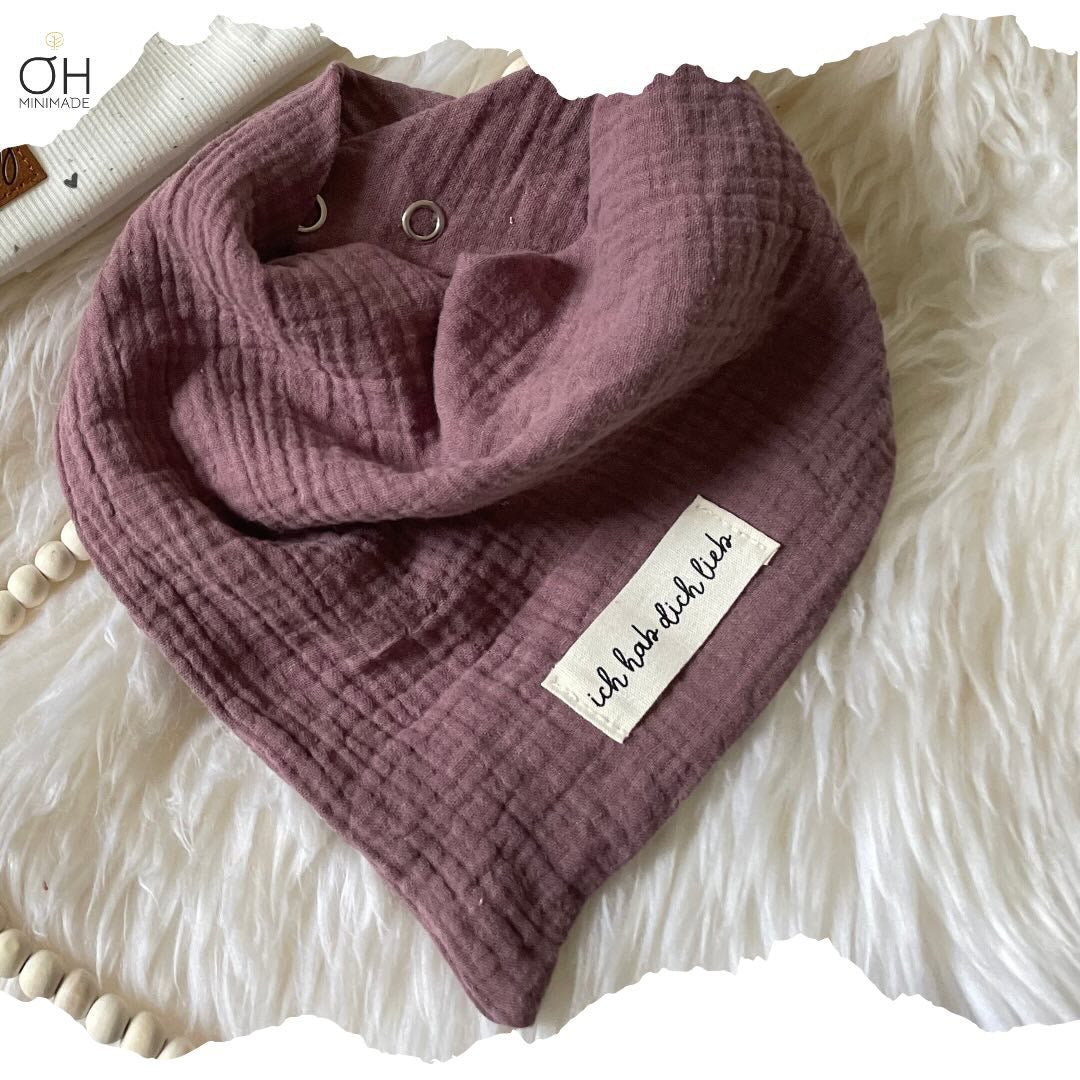 Baumwolllabel *ich hab dich lieb* - WEIß - Paul & Clara