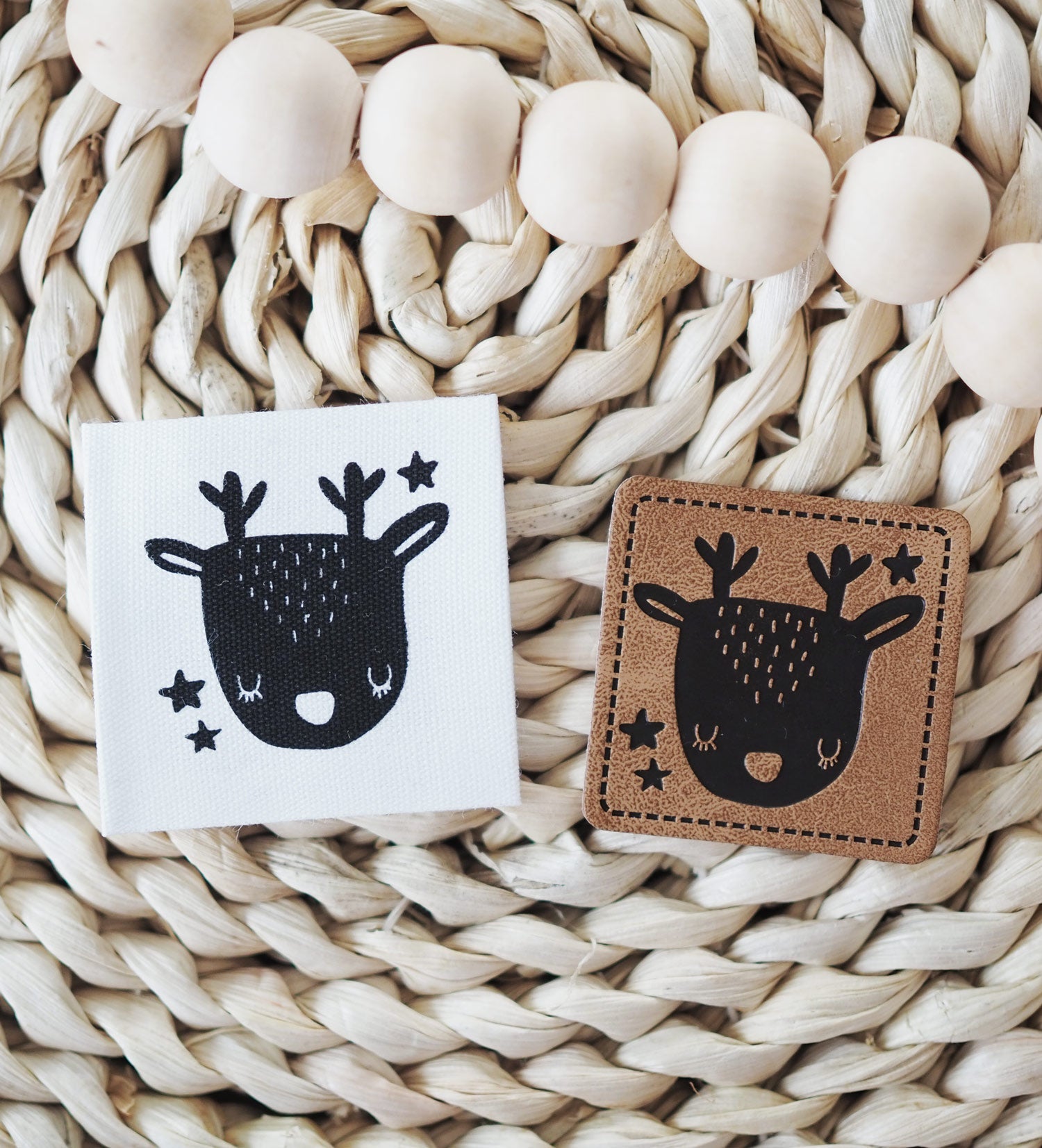 Baumwolllabel *Rentier/Vogel* - Paul & Clara