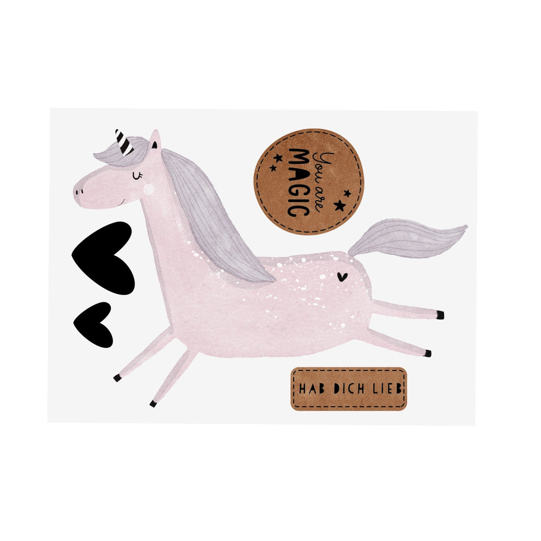 Bügelbild - Einhorn - A6 - Paul & Clara