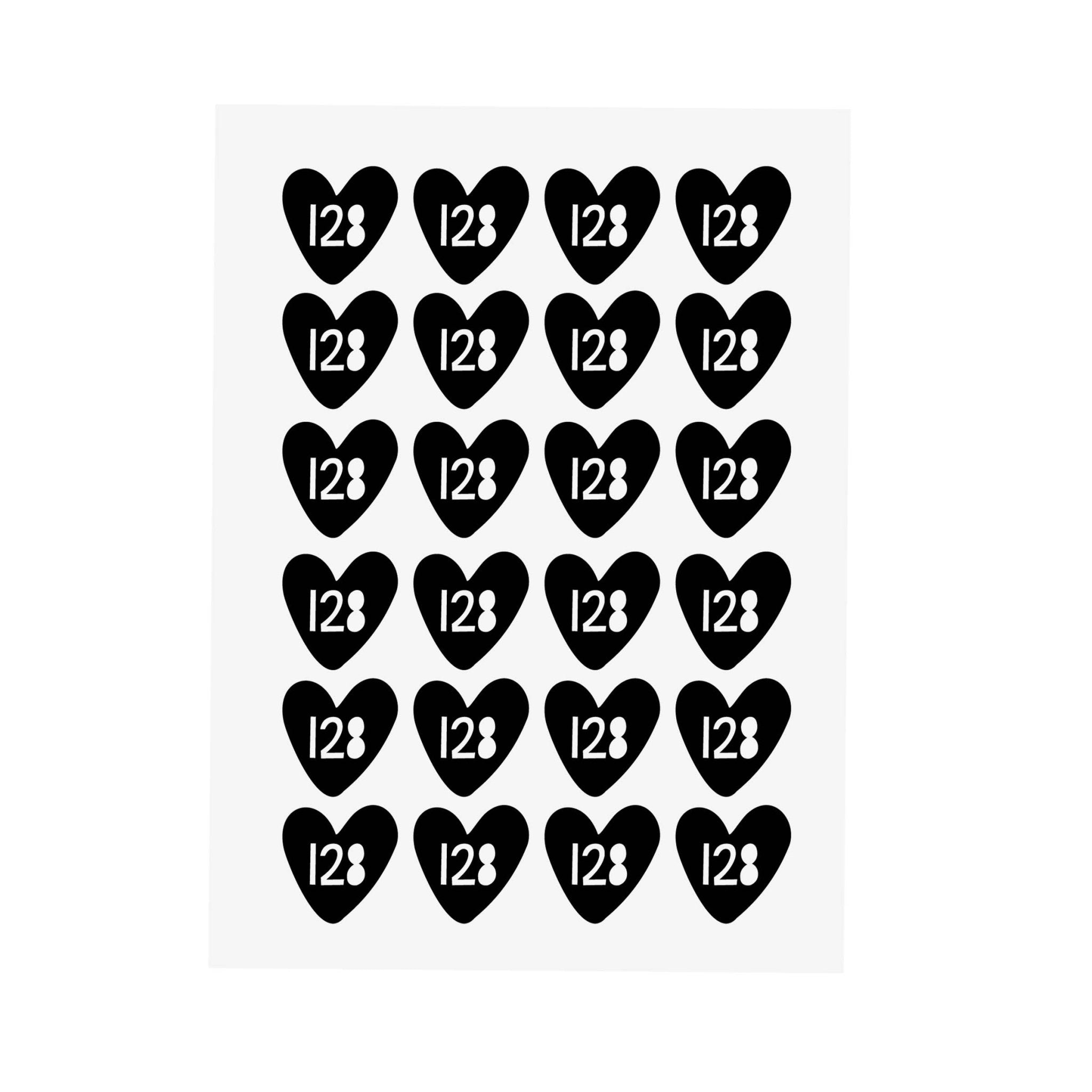 Bügelbild Größenlabel - Herz *128* - A6 - Paul & Clara