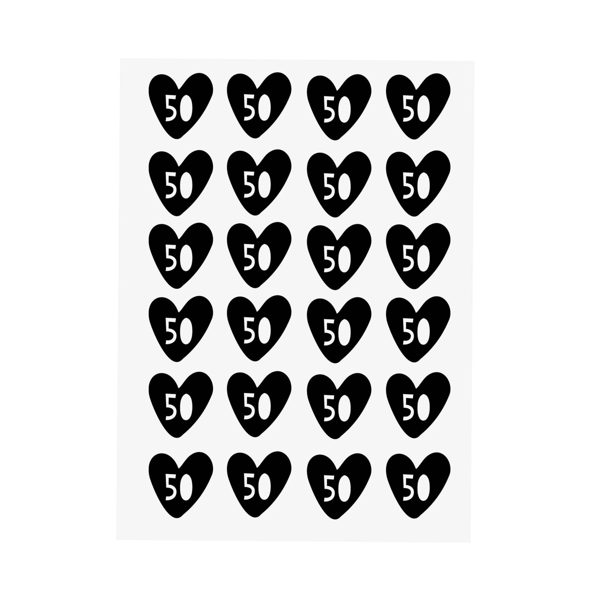 Bügelbild Größenlabel - Herz *50* - A6 - Paul & Clara