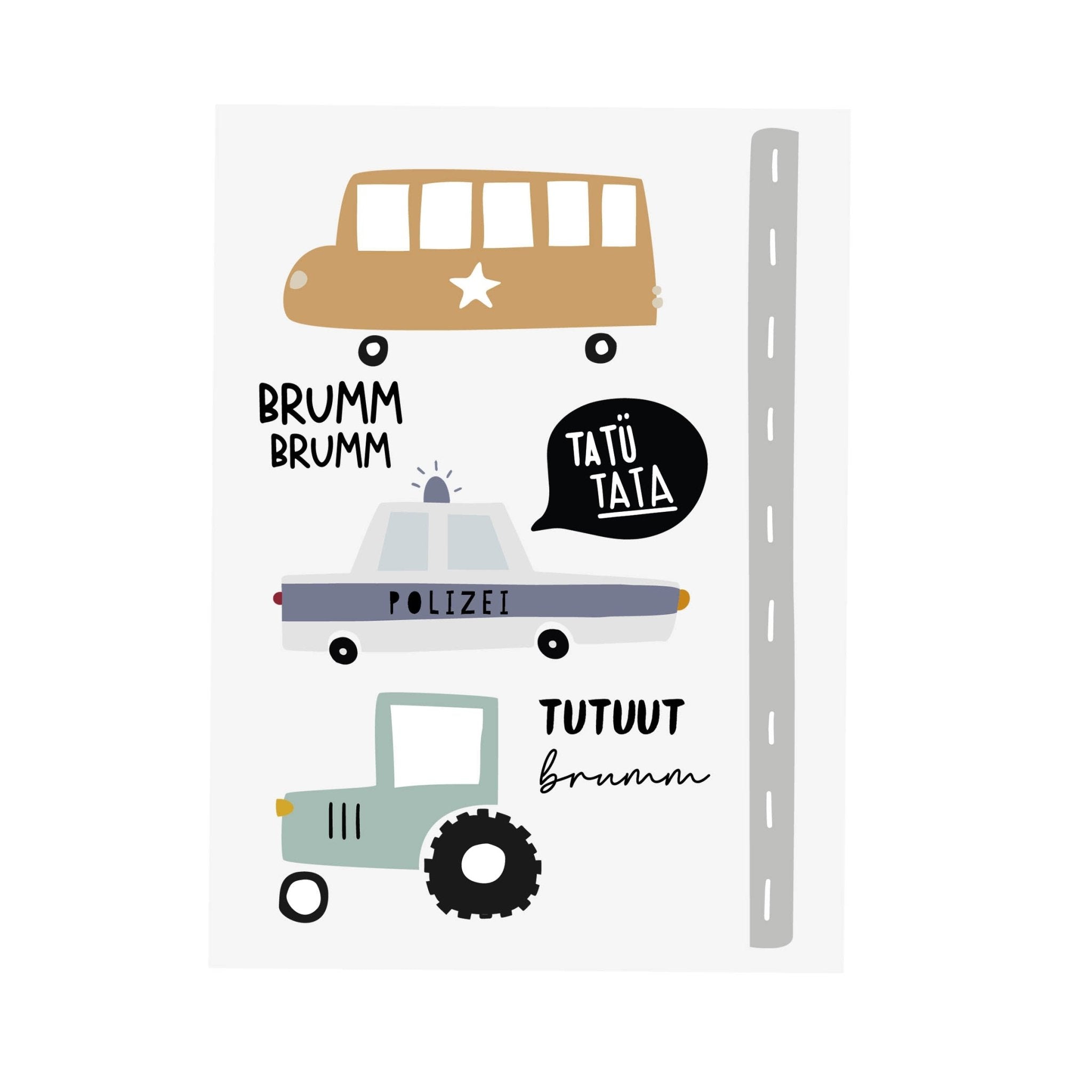 Bügelbild - Tut tut Fahrzeuge - A6 - Paul & Clara