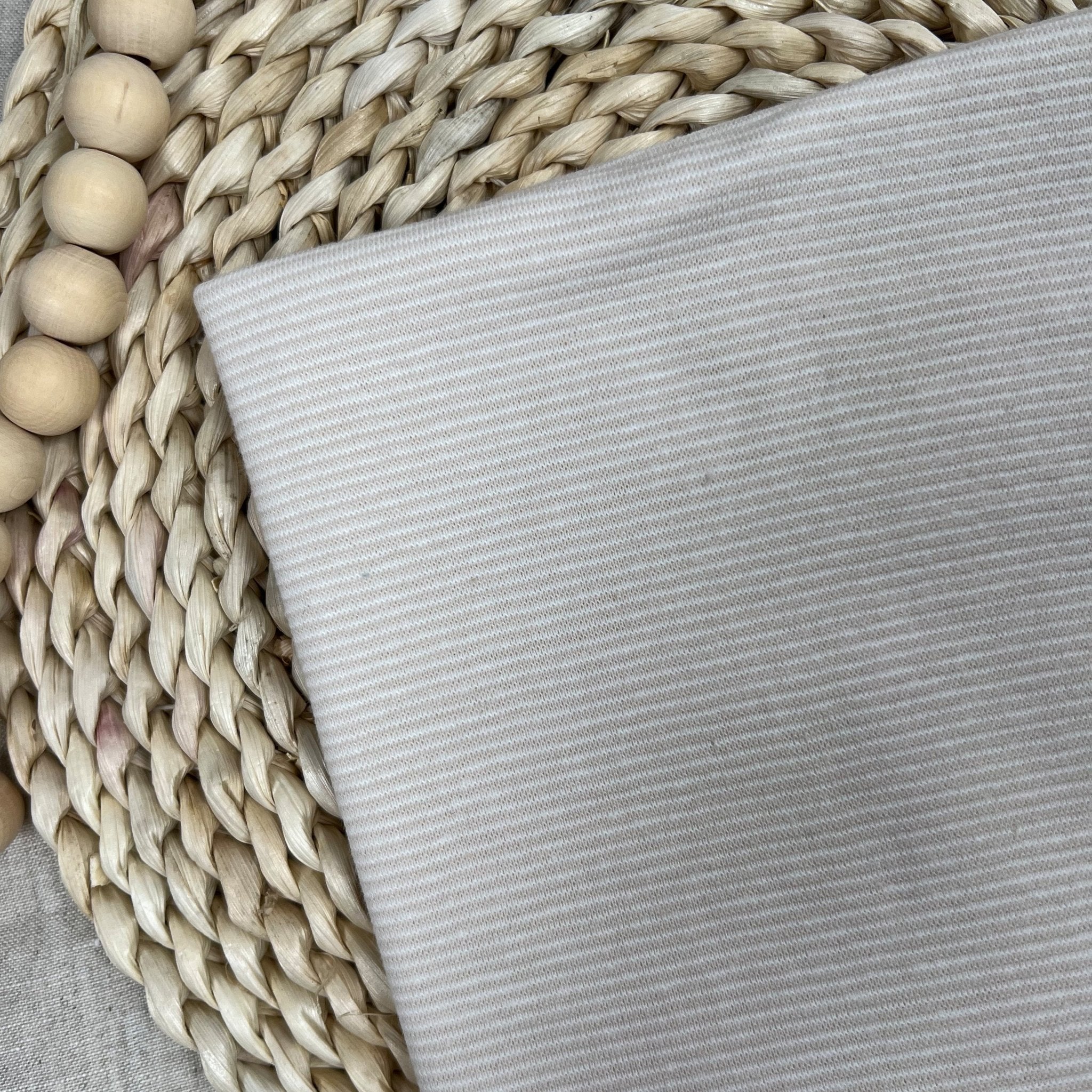 Bündchen - Streifen Marshmallow/Weiß *Schlauchware* *AB 10 CM* - Paul & Clara