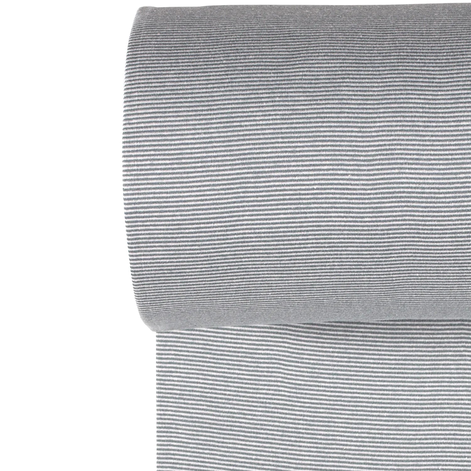 Bündchen - Streifen Rauchblau/Weiß *Schlauchware* *AB 10 CM* - Paul & Clara