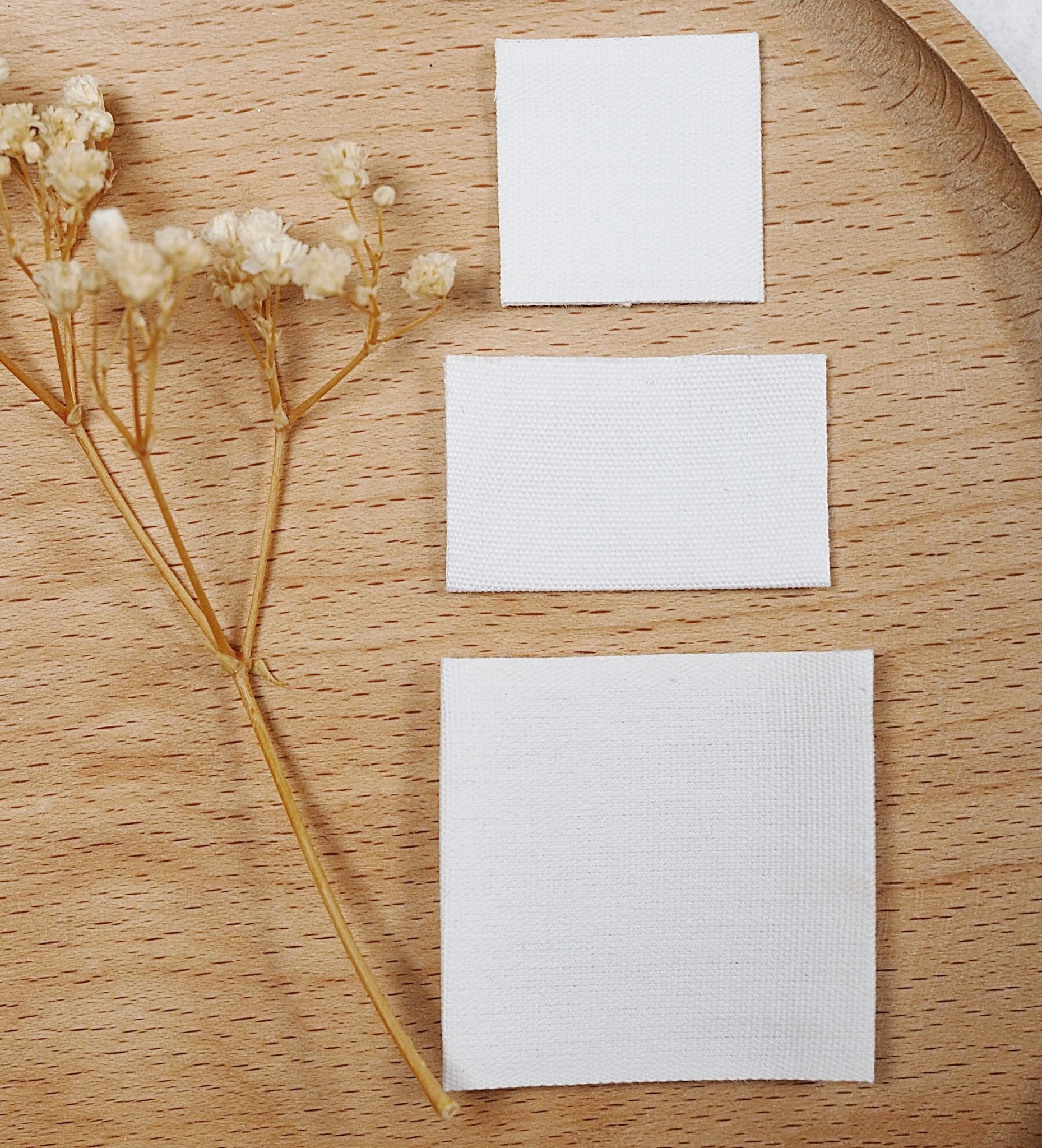 DIY Baumwolllabel Blanko *ecru* - SET - 3er Pack - Paul & Clara