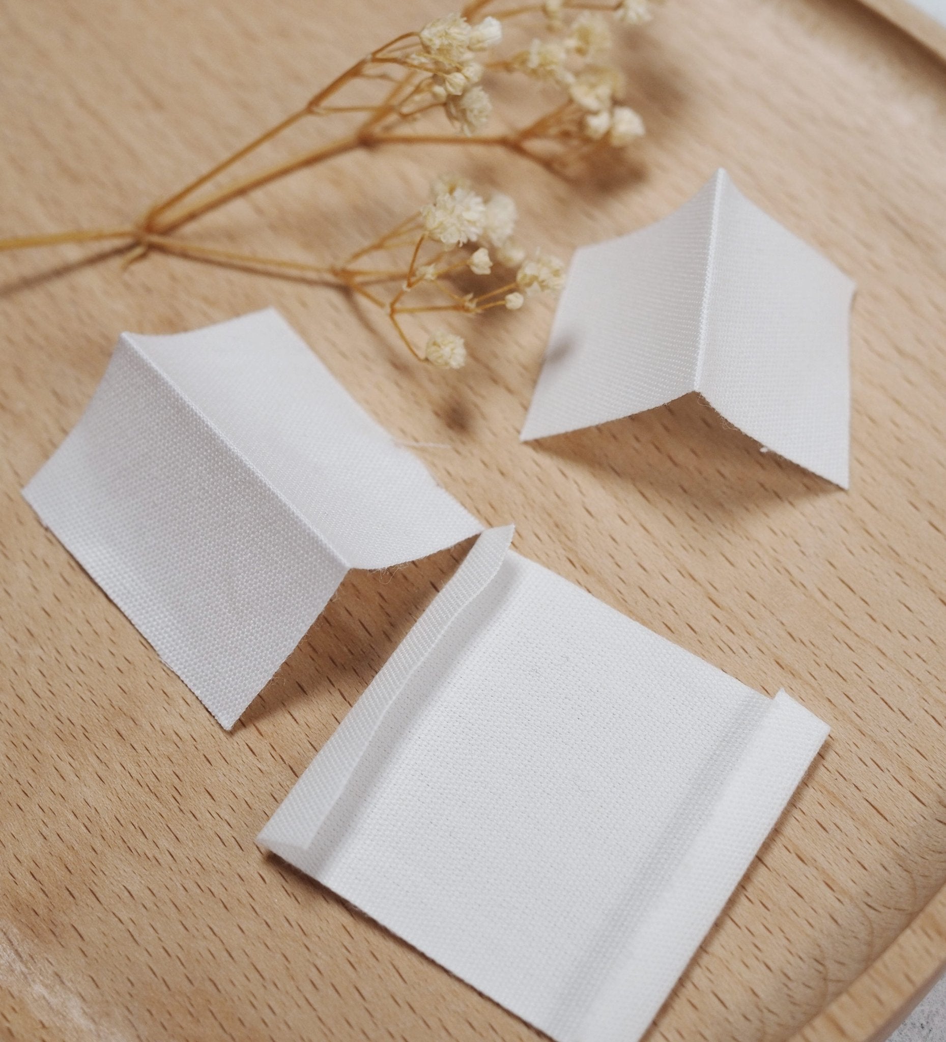 DIY Baumwolllabel Blanko *weiß* - 4 x 4 cm - Paul & Clara