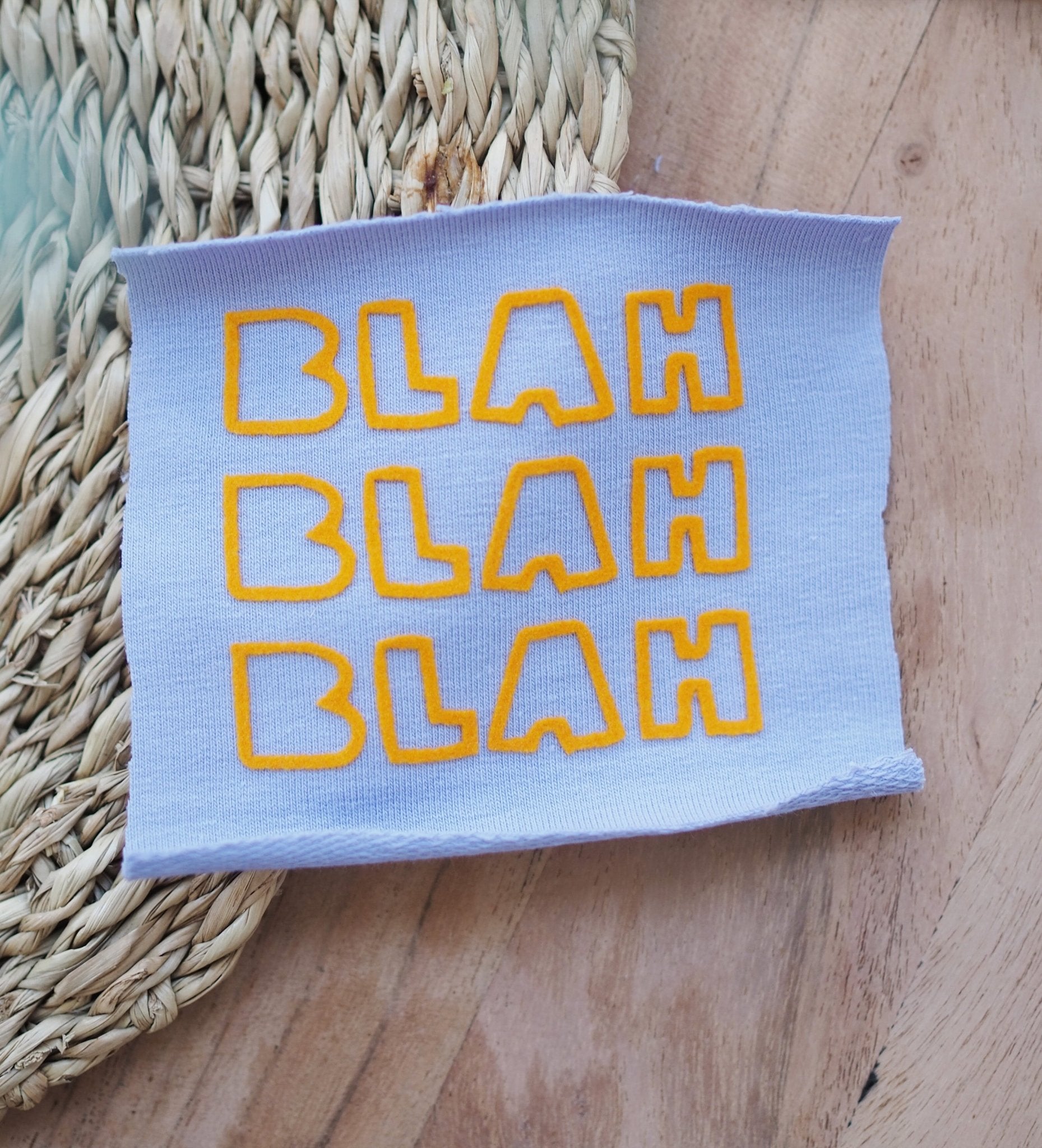 Flock - Patch - blah blah blah *iron - on* - Paul & Clara