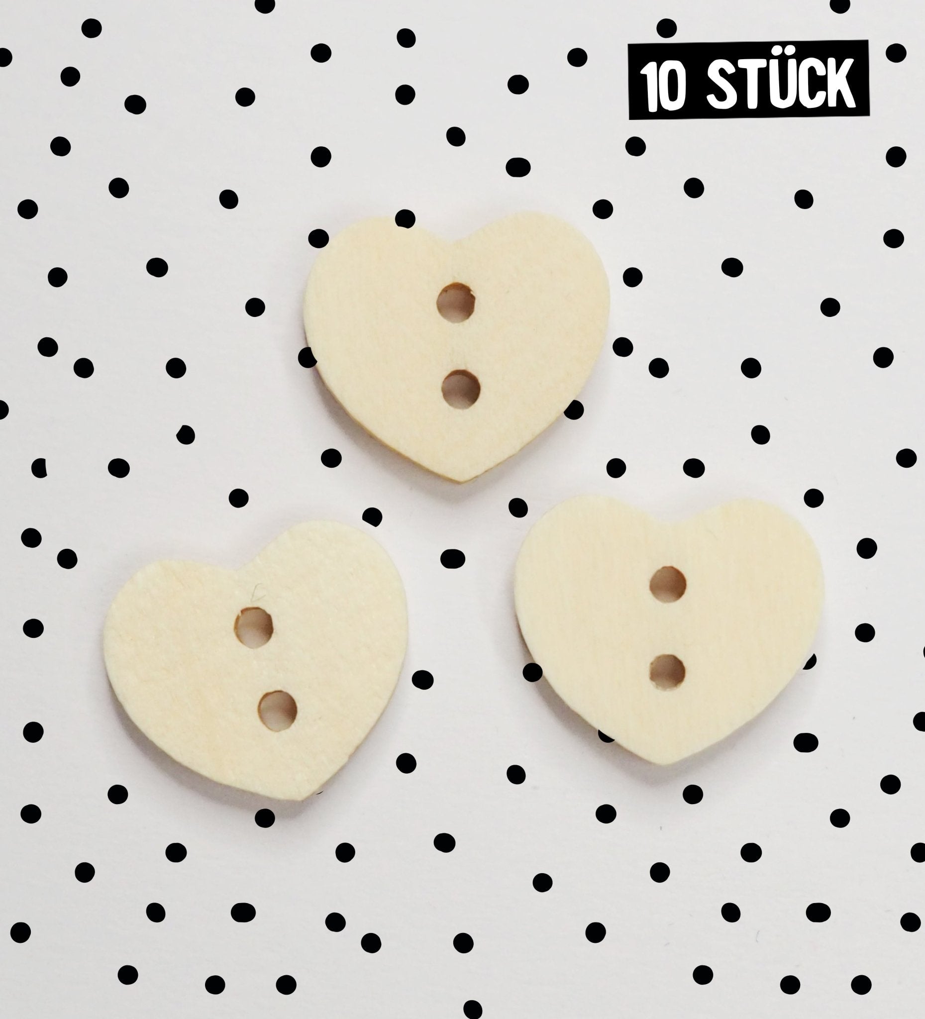 Holzknöpfe *Herz* - 10 Stück - Paul & Clara