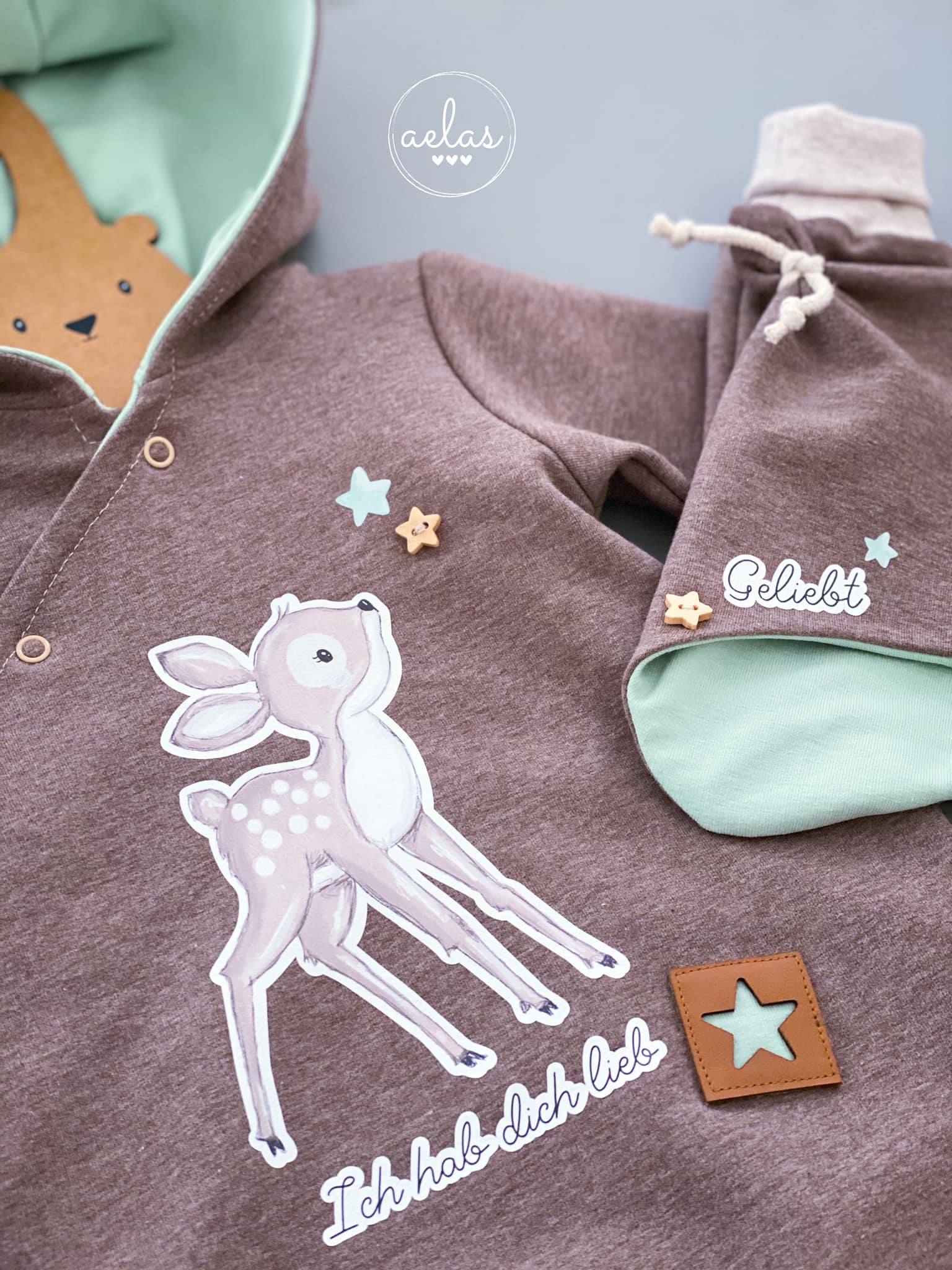 Holzknöpfe *Stern* - 10 Stück - Paul & Clara