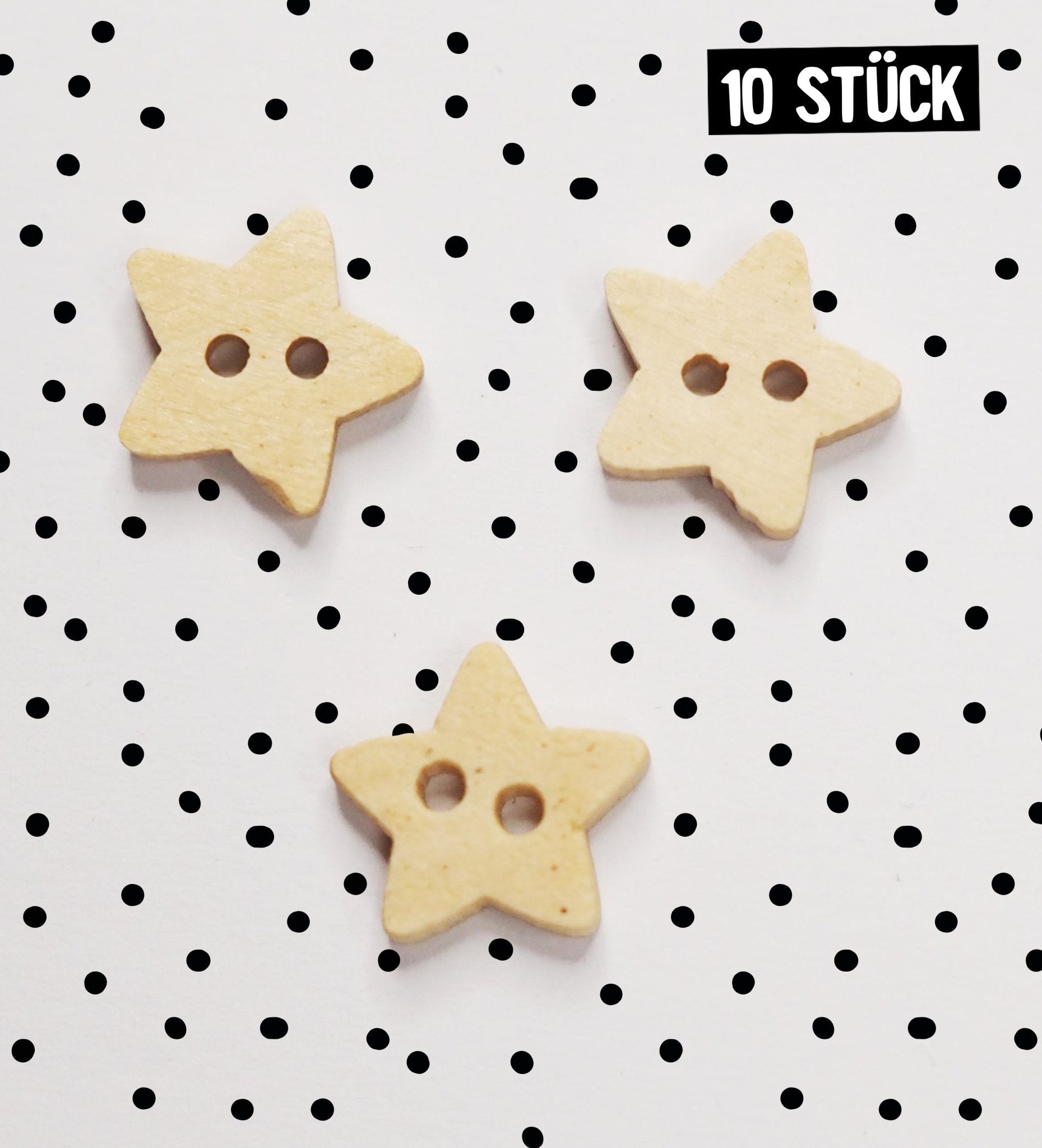 Holzknöpfe *Stern* - 10 Stück - Paul & Clara