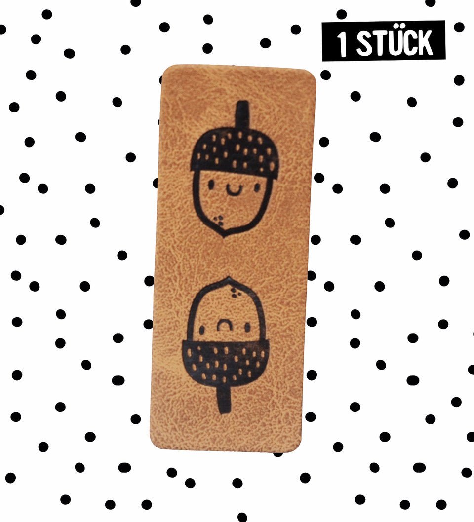 Klapp - Kunstlederlabel - Eichel - Paul & Clara