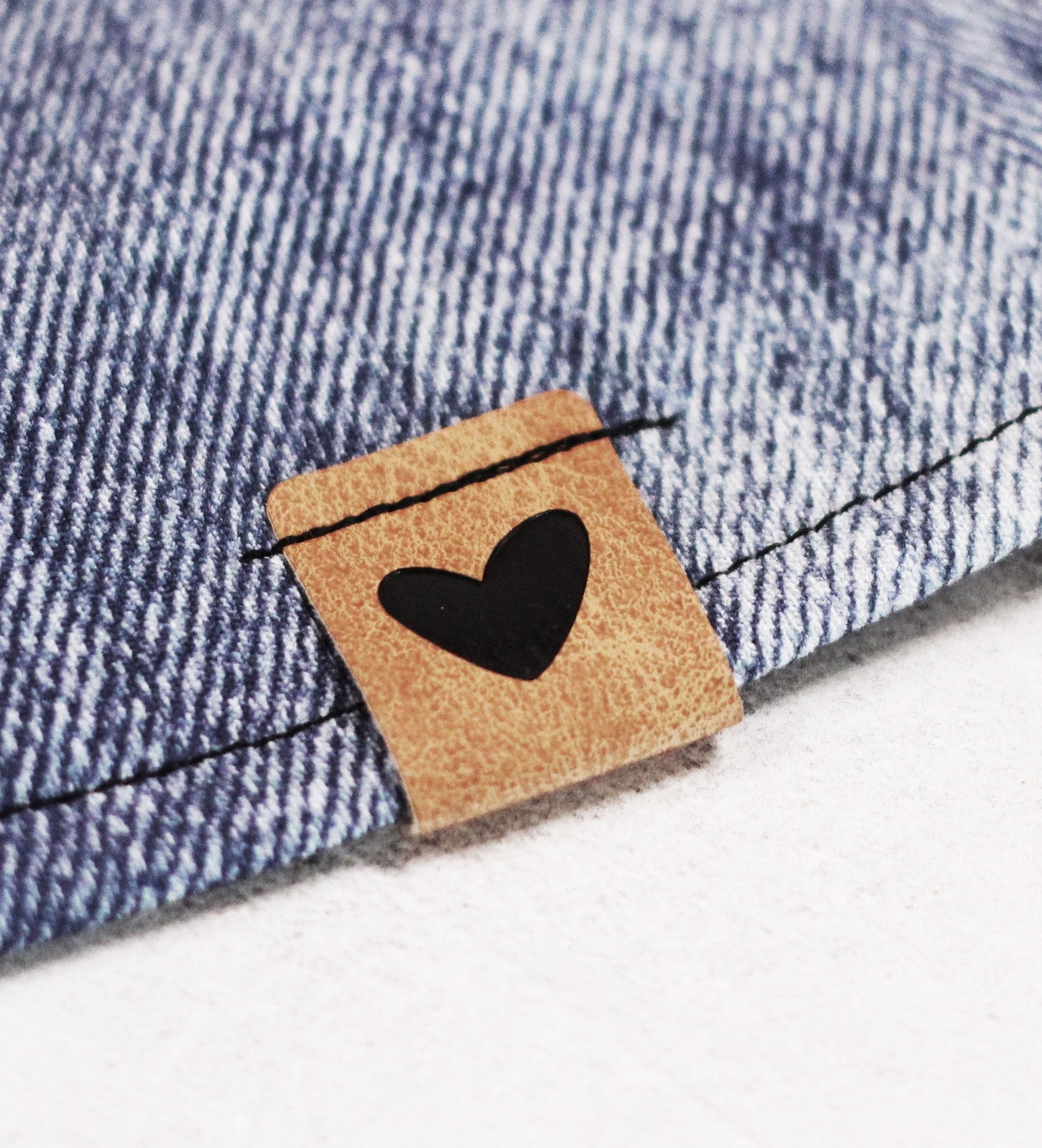 Klapp - Kunstlederlabel - herz - Paul & Clara