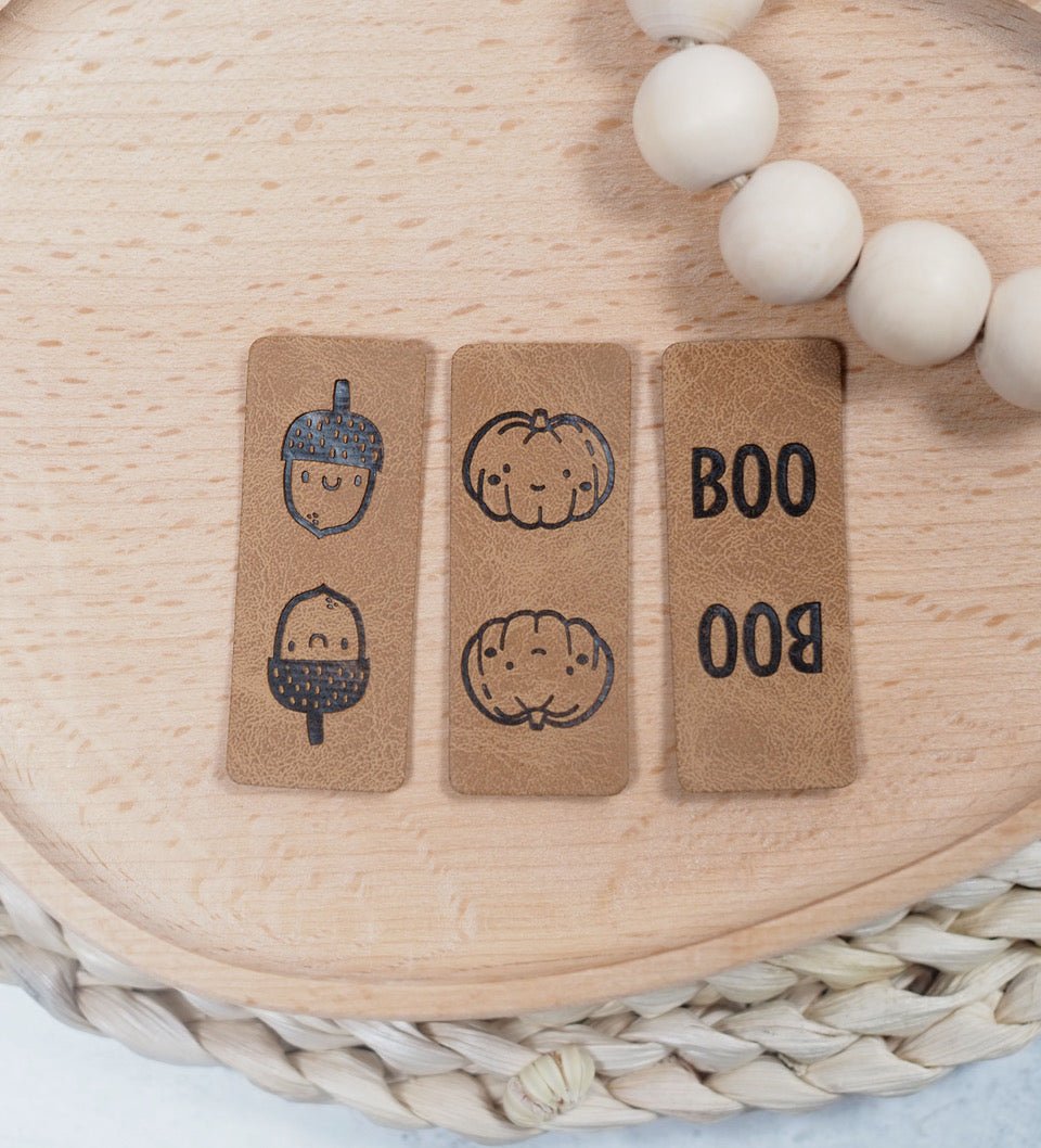 Klapp - Kunstlederlabel - Kürbis - Paul & Clara