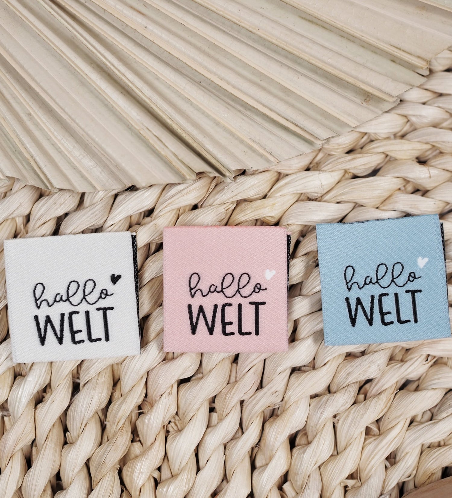 Klapp - Weblabel *hallo welt* Weiß - Paul & Clara