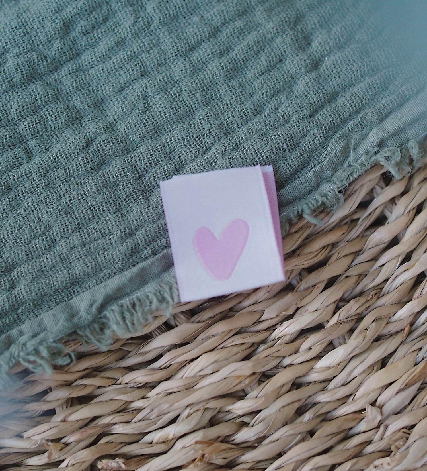 Klapp - Weblabel *herz* rosa/altrosa - Paul & Clara