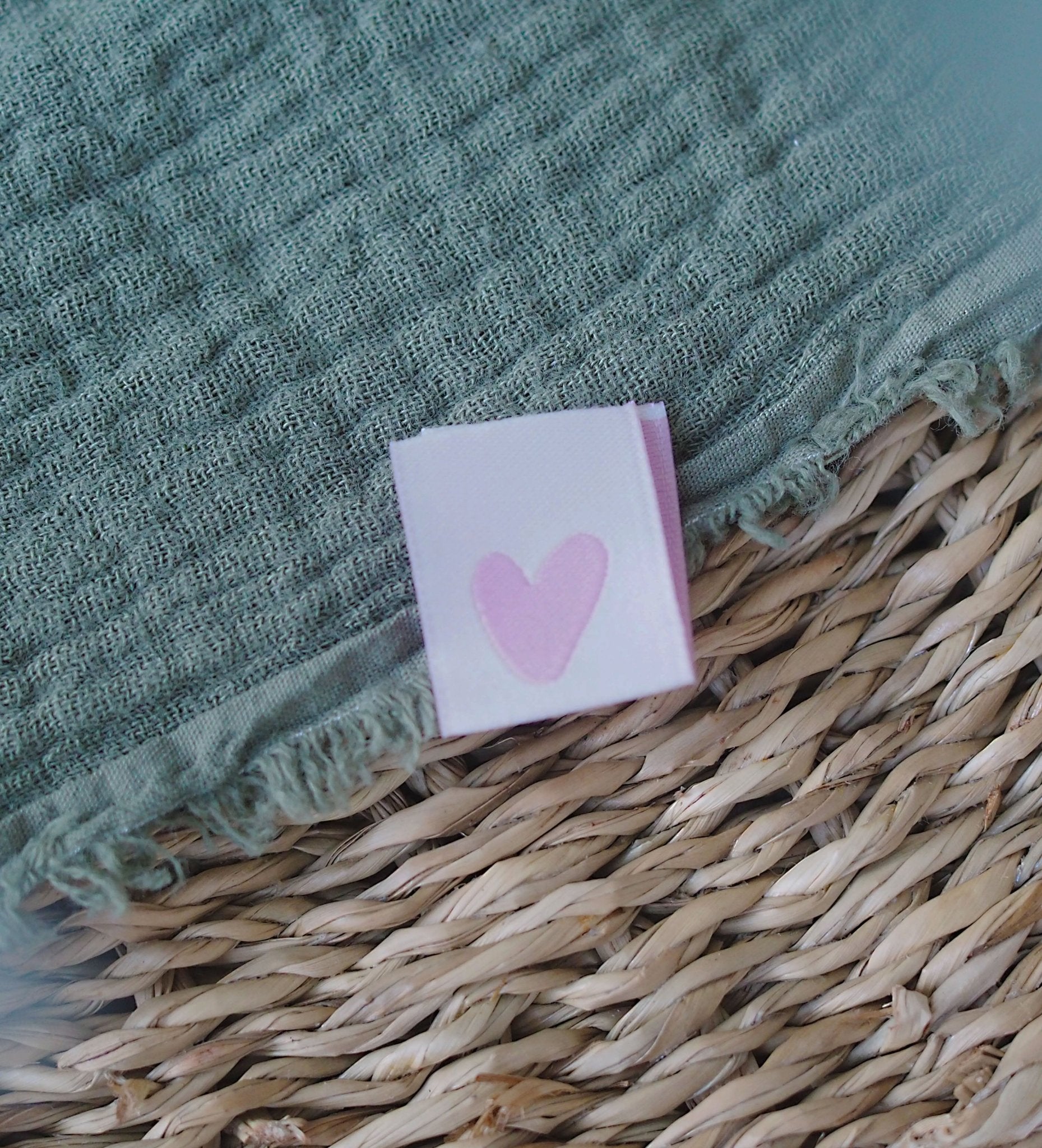 Klapp - Weblabel *herz* rosa/altrosa - Paul & Clara