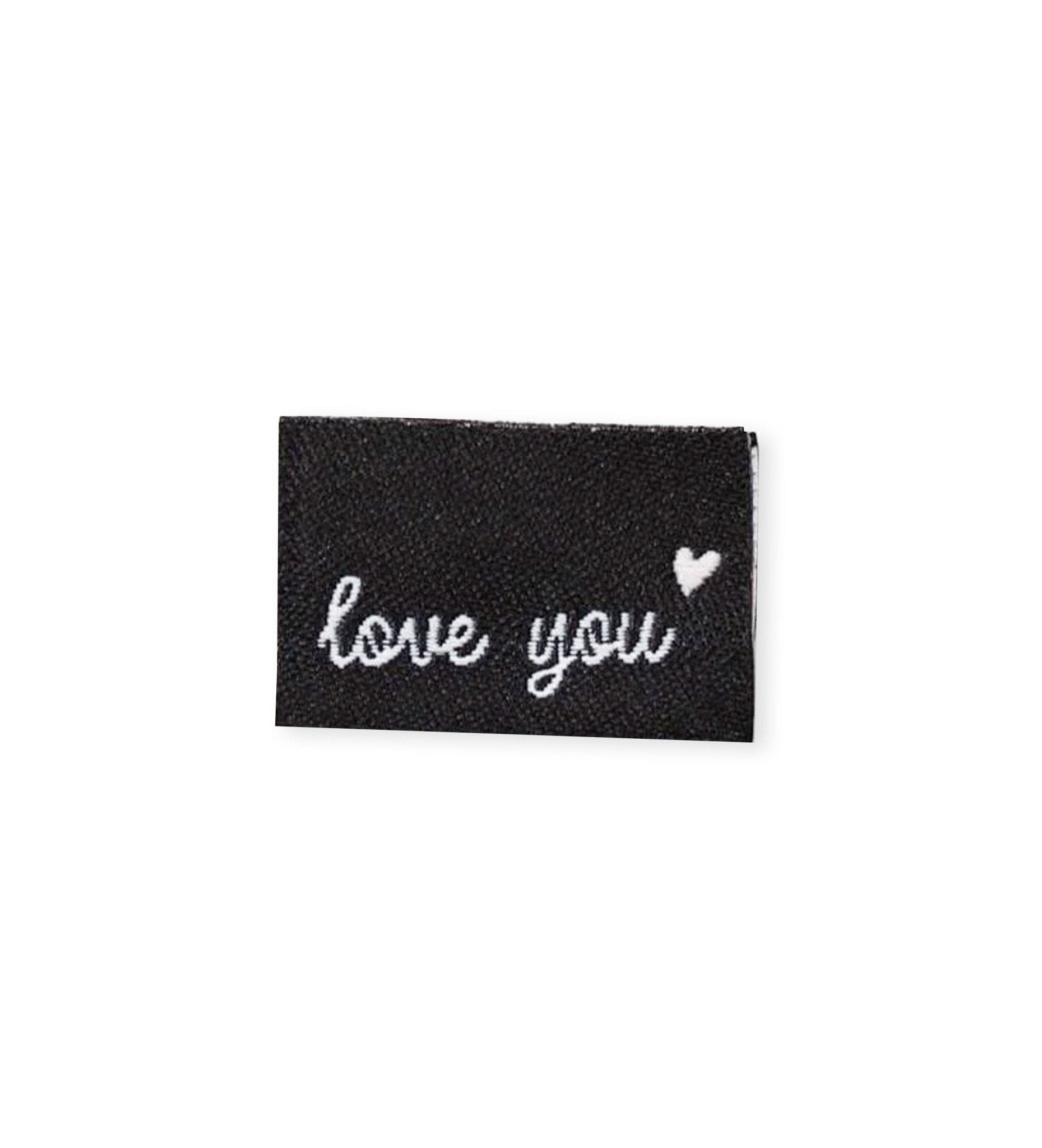 Klapp - Weblabel *love you ♥* schwarz - Paul & Clara