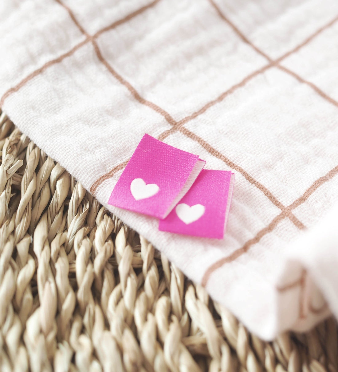 Klapp - Weblabel *Mini Herz* Neonpink - Paul & Clara