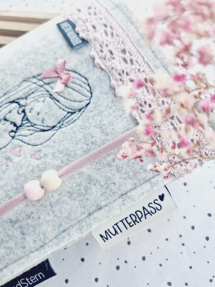 Klapp - Weblabel *Mutterpass* Weiß - Paul & Clara