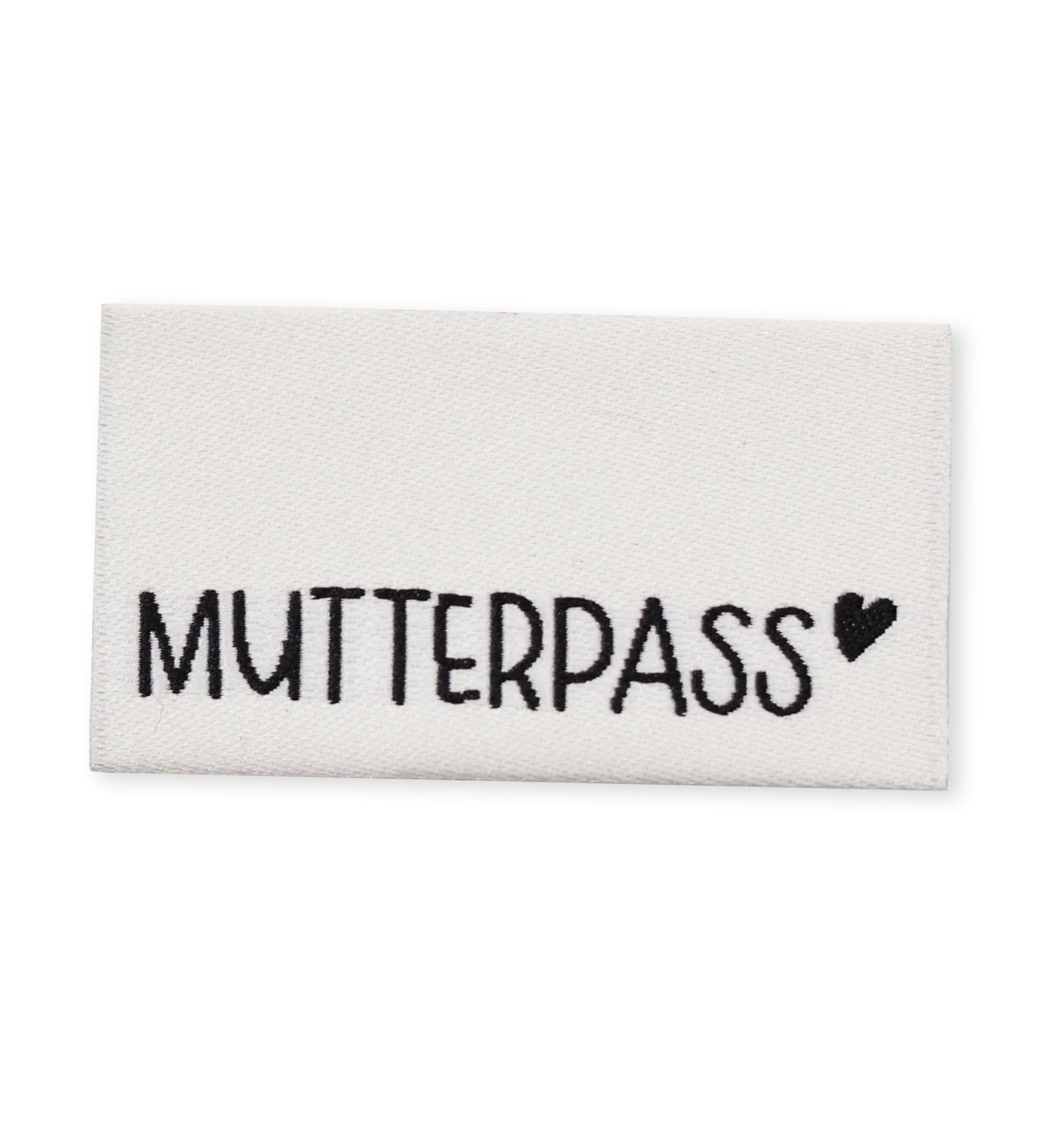 Klapp - Weblabel *Mutterpass* Weiß - Paul & Clara