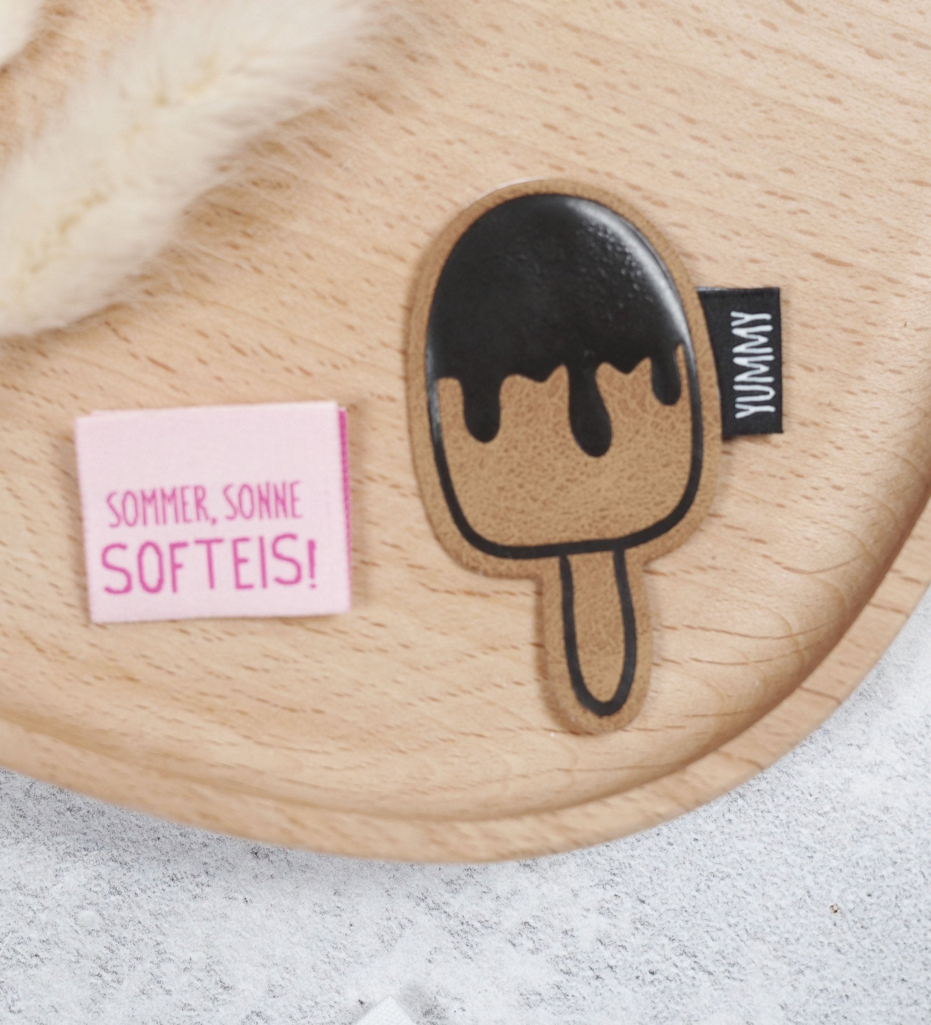 Klapp - Weblabel *sommer, sonne, softeis* rosa - Paul & Clara