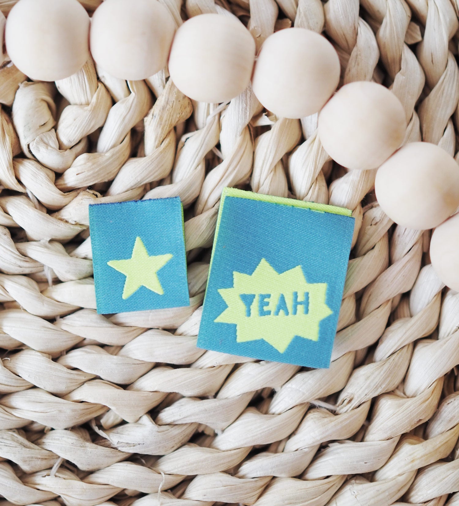 Klapp - Weblabel *stern* blau/neongelb - Paul & Clara