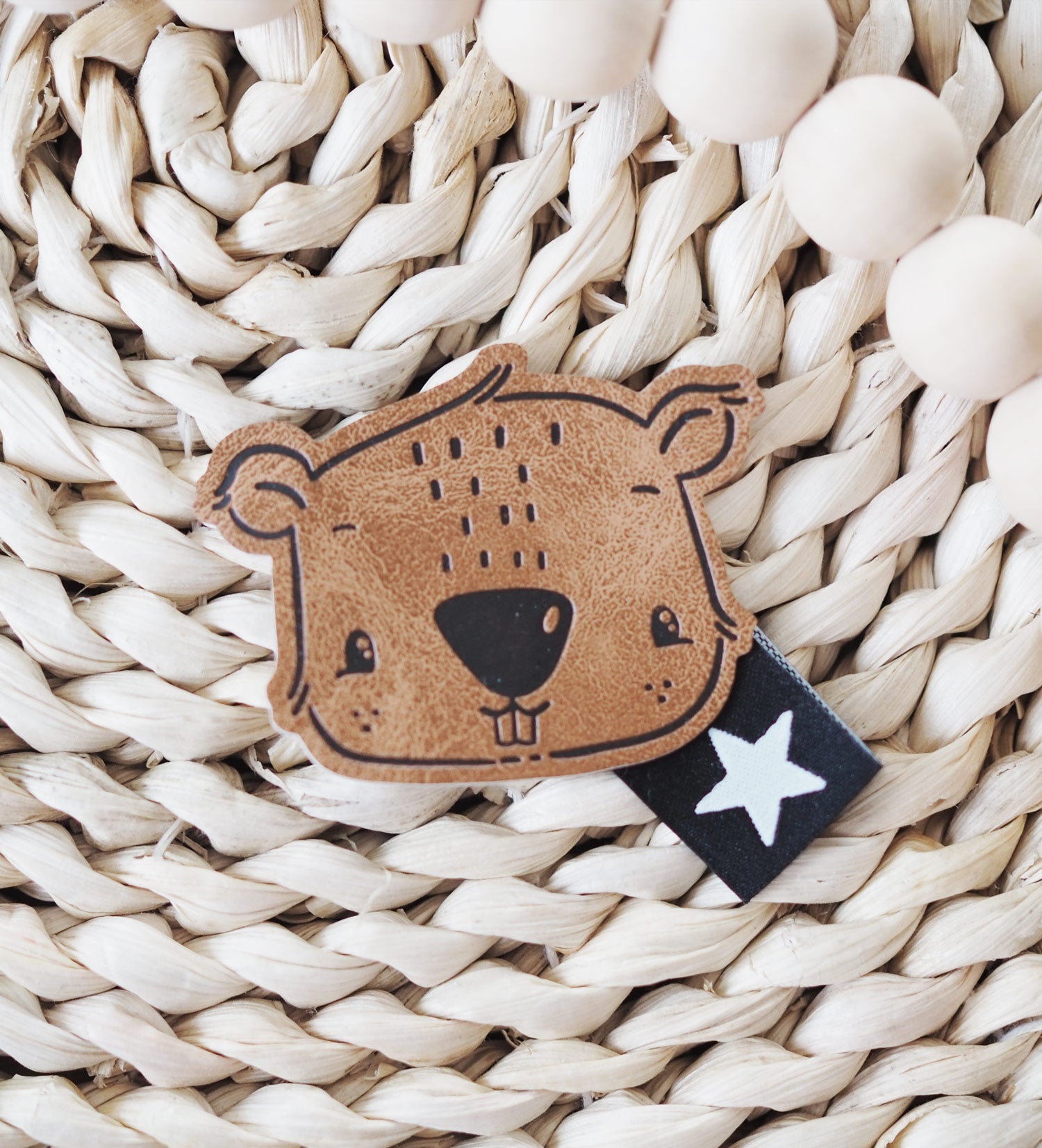 Klapp - Weblabel *stern* weiß/schwarz - Paul & Clara