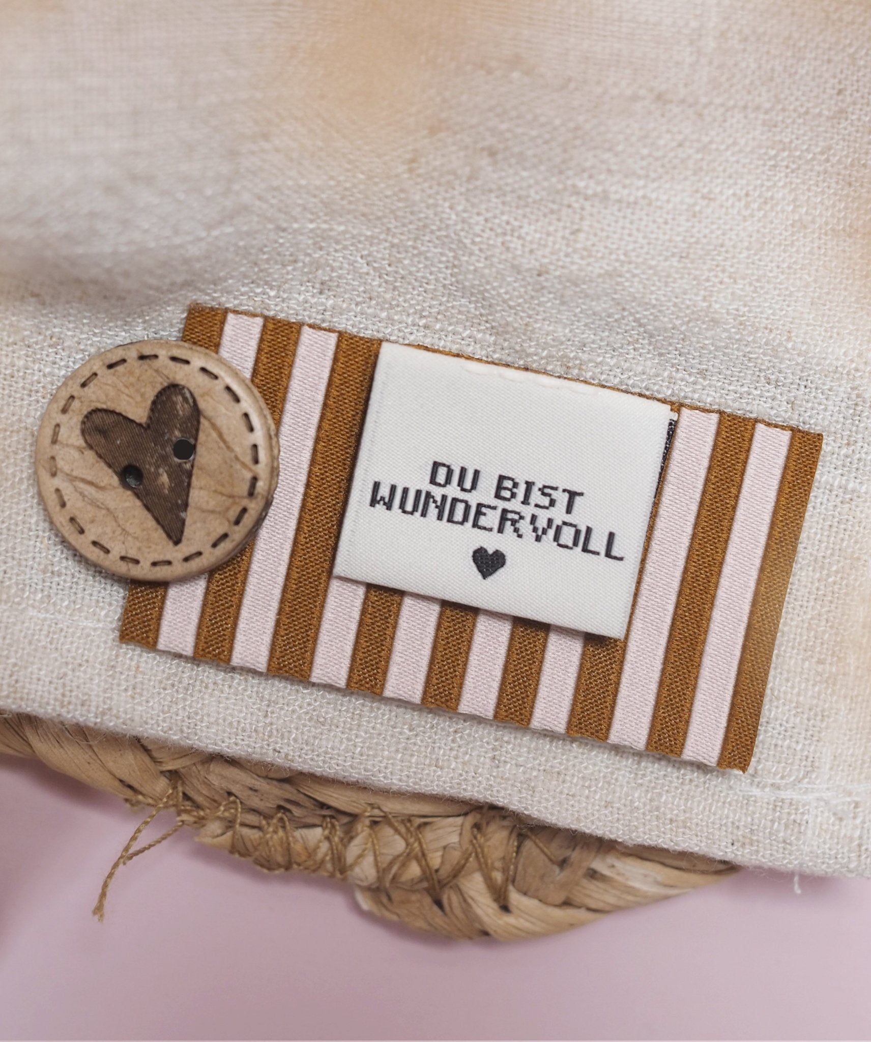 Klapp - Weblabel *Stripes* - Braun/Rosa - Paul & Clara