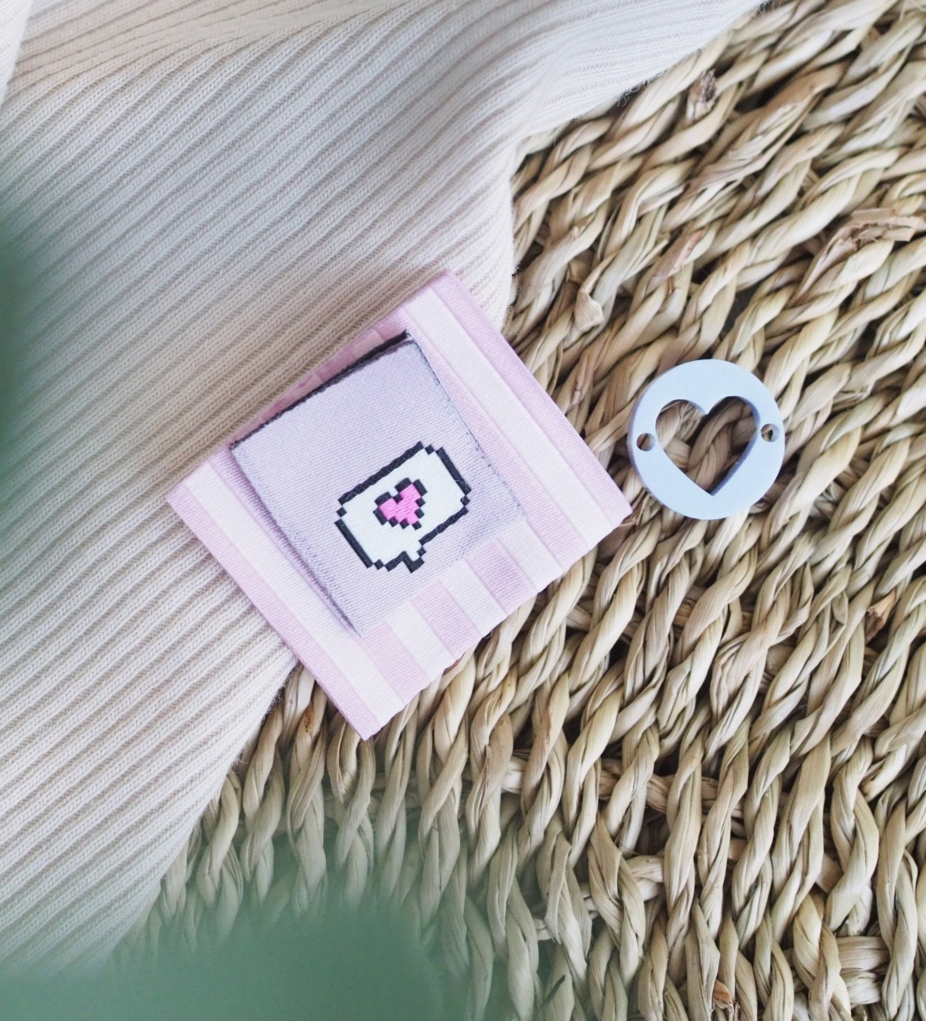 Klapp - Weblabel *Stripes* - Rosa/Weiß - Paul & Clara