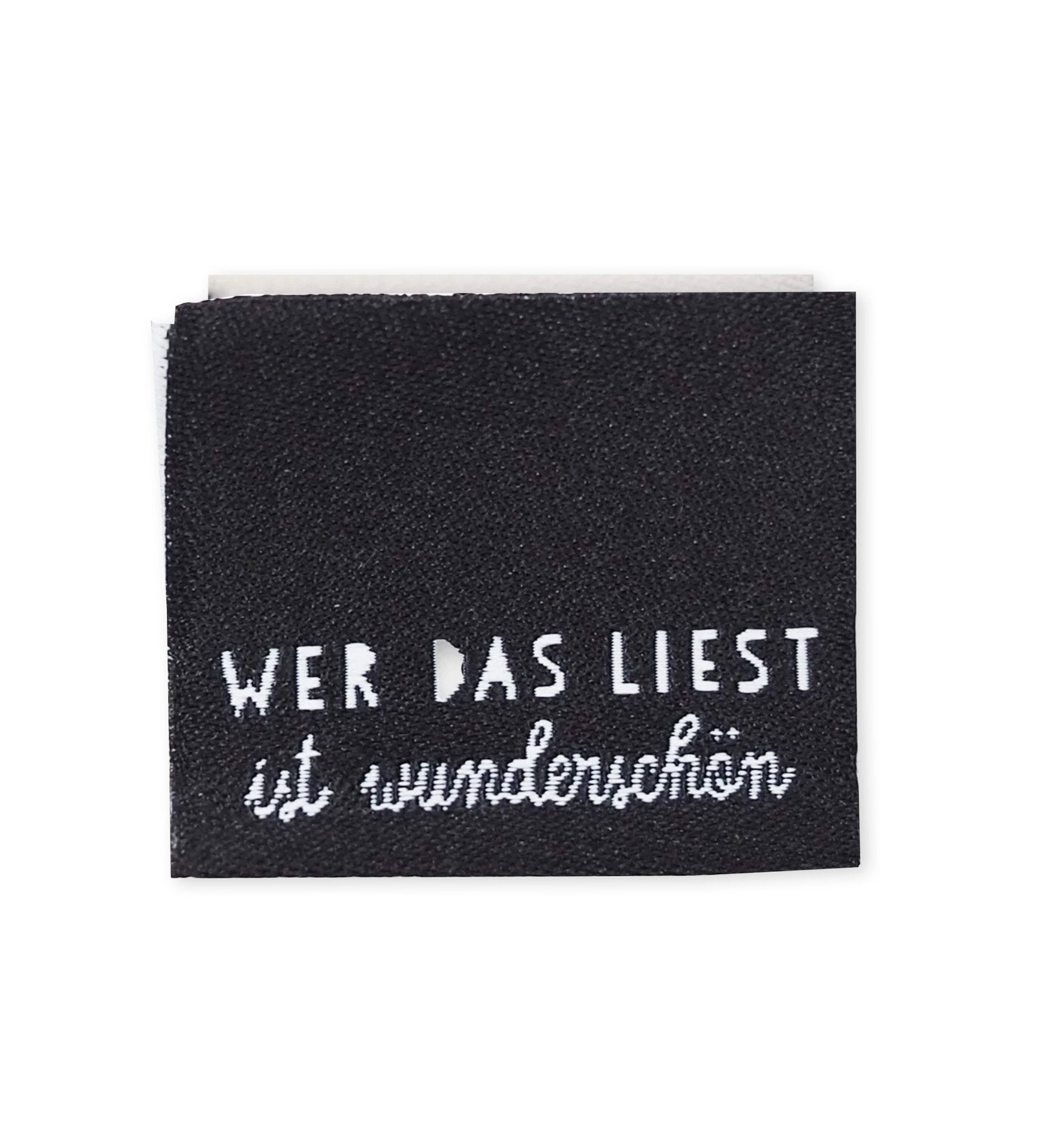 Klapp - Weblabel *wer das liest ist wunderschön* schwarz - Paul & Clara