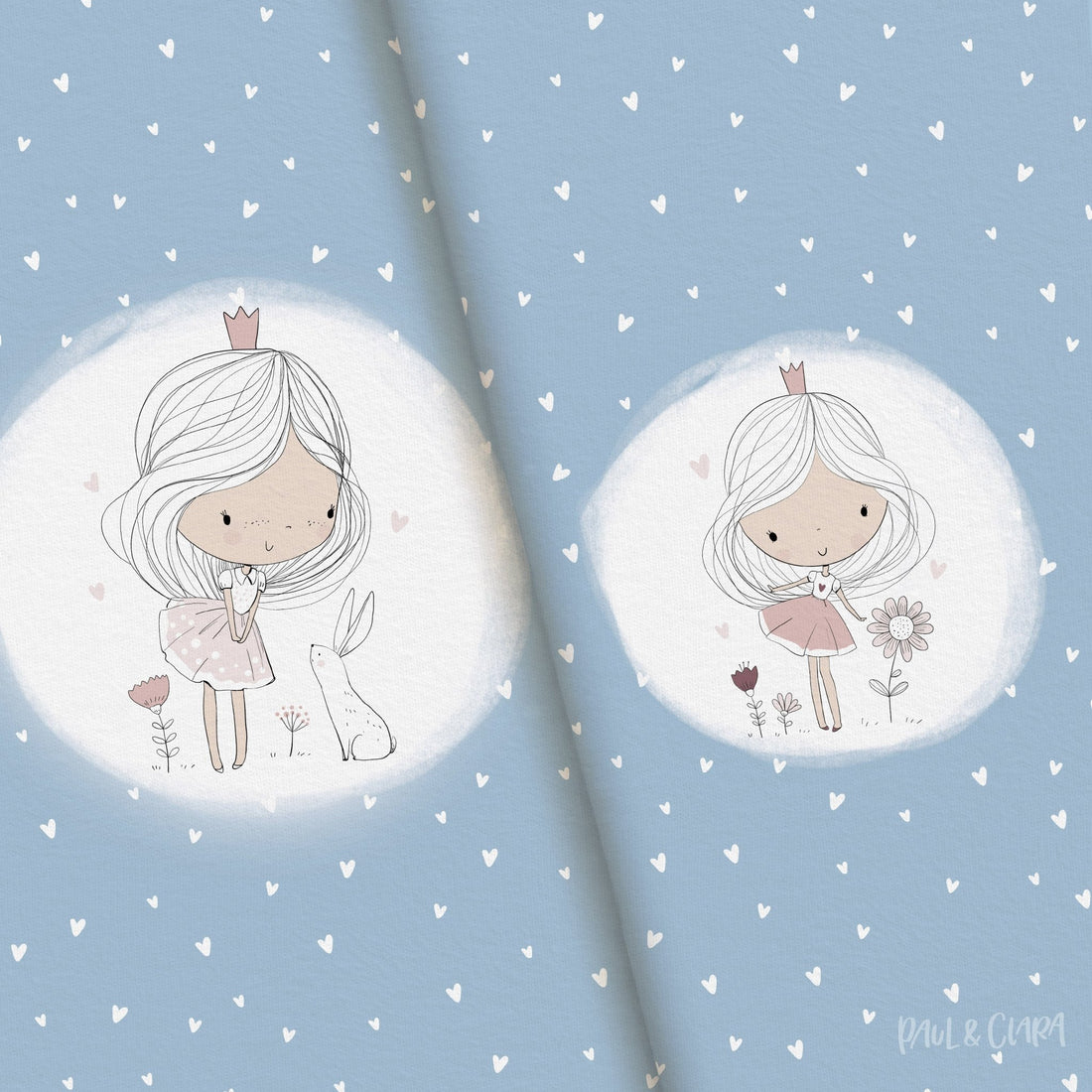 Kleine Prinzessin - XXL Panel - Hellblau 100 cm - Paul & Clara