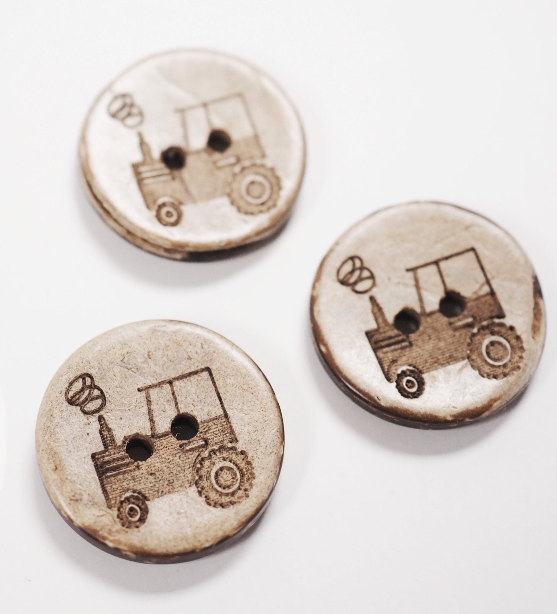 Kokosknöpfe *Traktor* 20 mm - 3 Stück - Paul & Clara