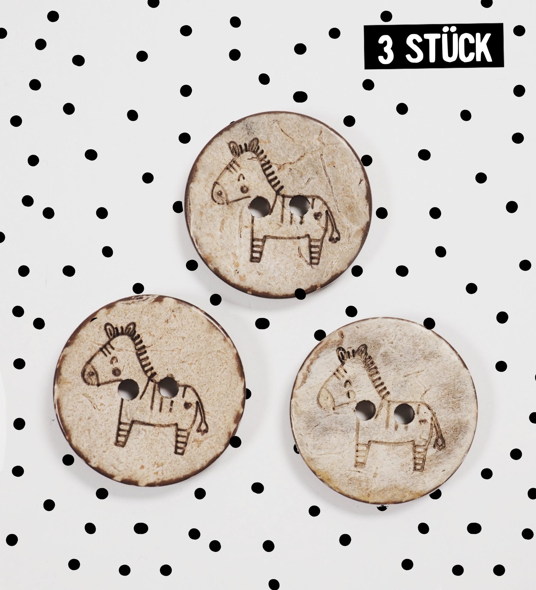 Kokosknöpfe *Zebra* 20 mm - 3 Stück - Paul & Clara