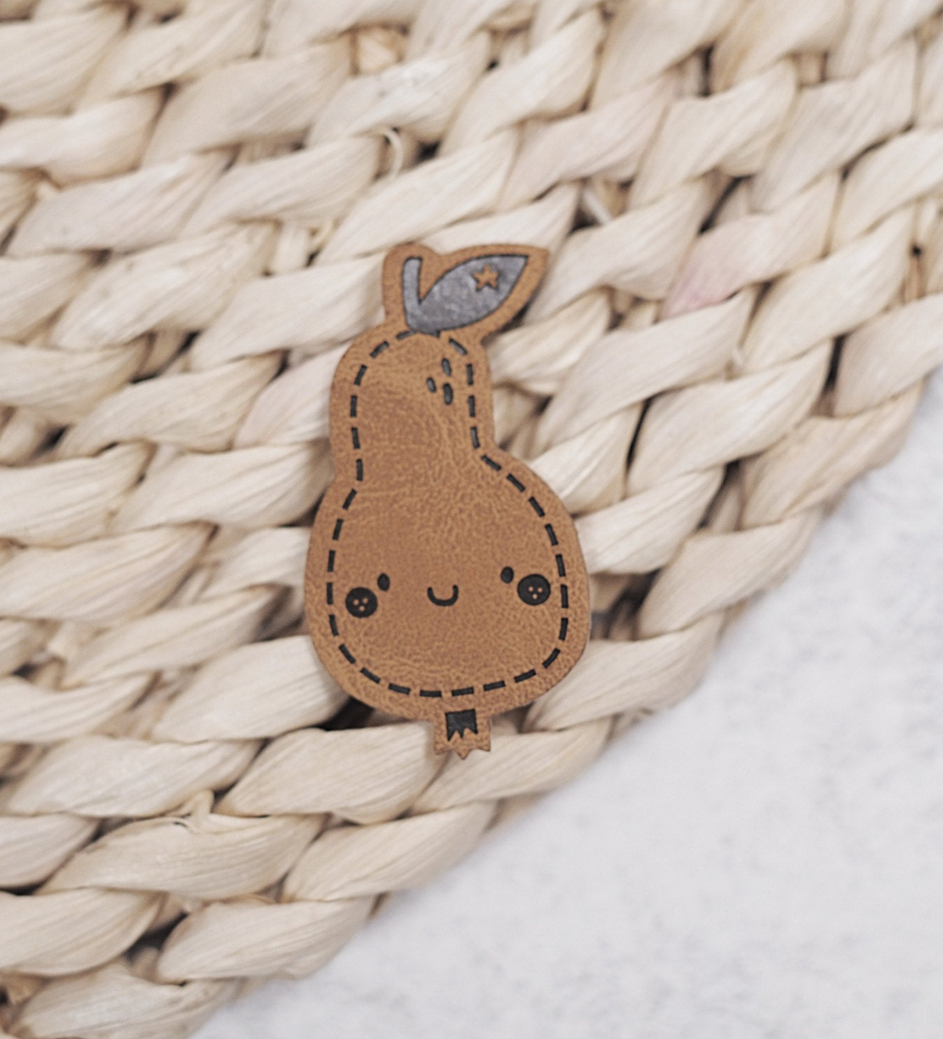 Kunstlederlabel - birne *iron - on* - Paul & Clara