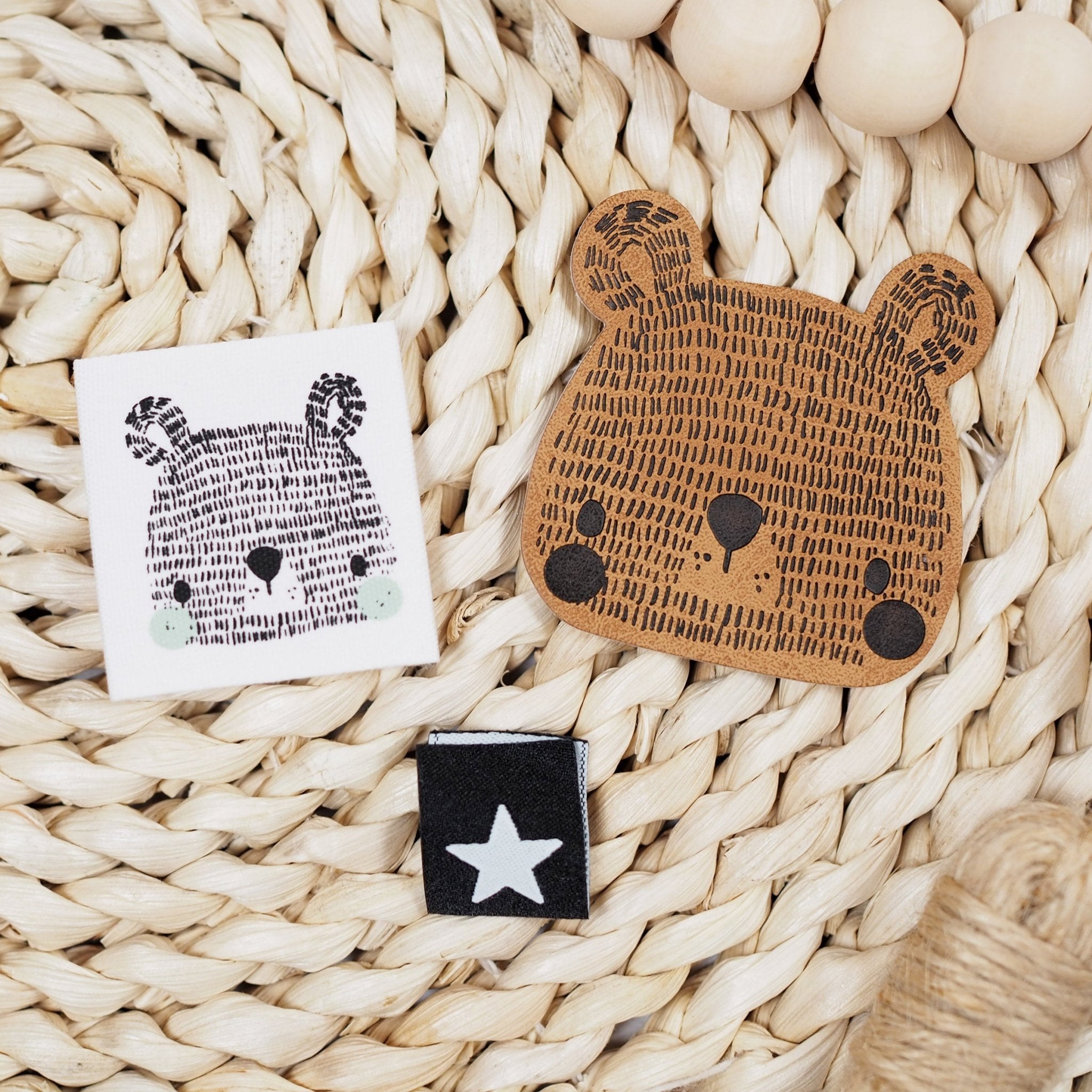 Kunstlederlabel - Boho Bär *iron - on* - Paul & Clara